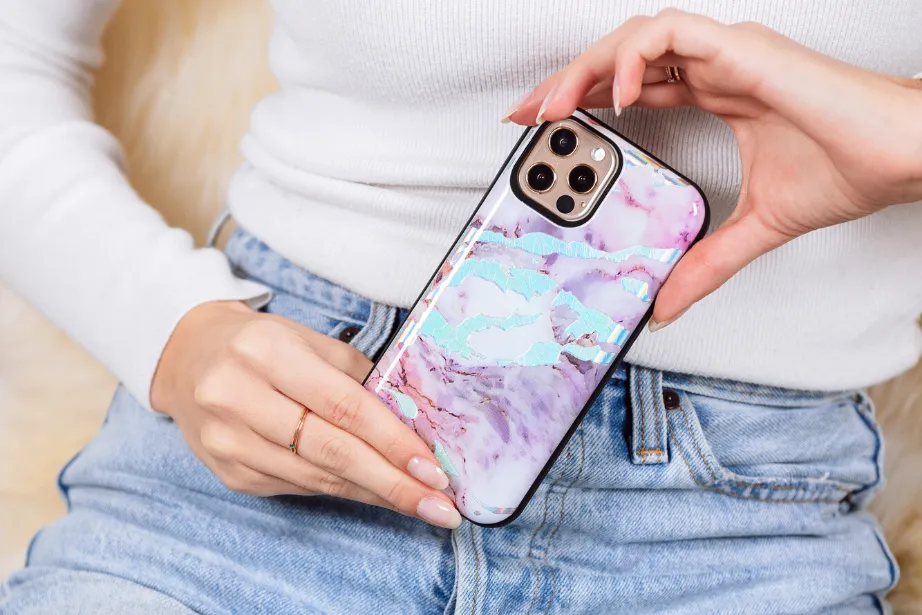 Pastel Holo Marble Battery Case