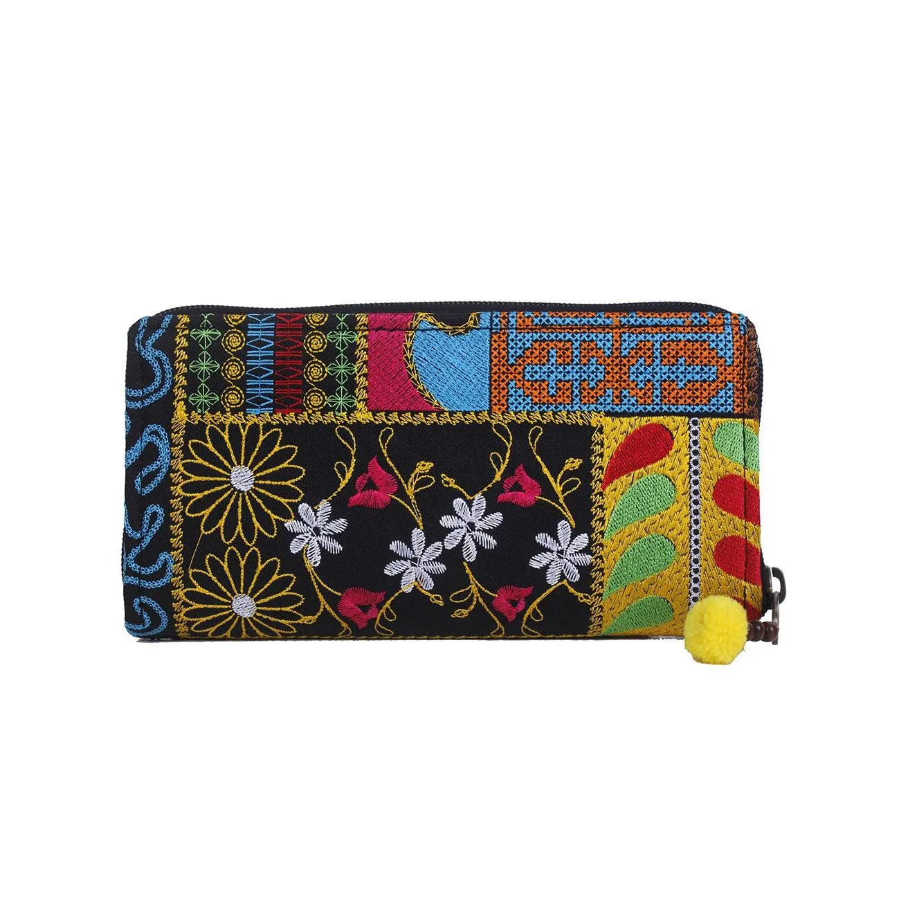 Patchwork Embroidered Boho Wallet - Thailand