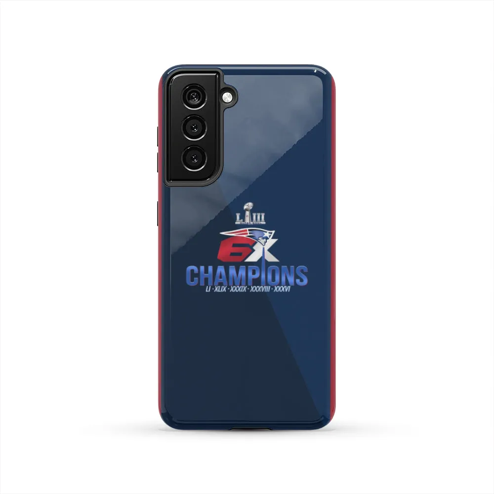 patriots Fan 6X Super Bowl champions Tough Phone Case iPhone 13 mini/Pro/Pro Max/12/Galaxy All Models