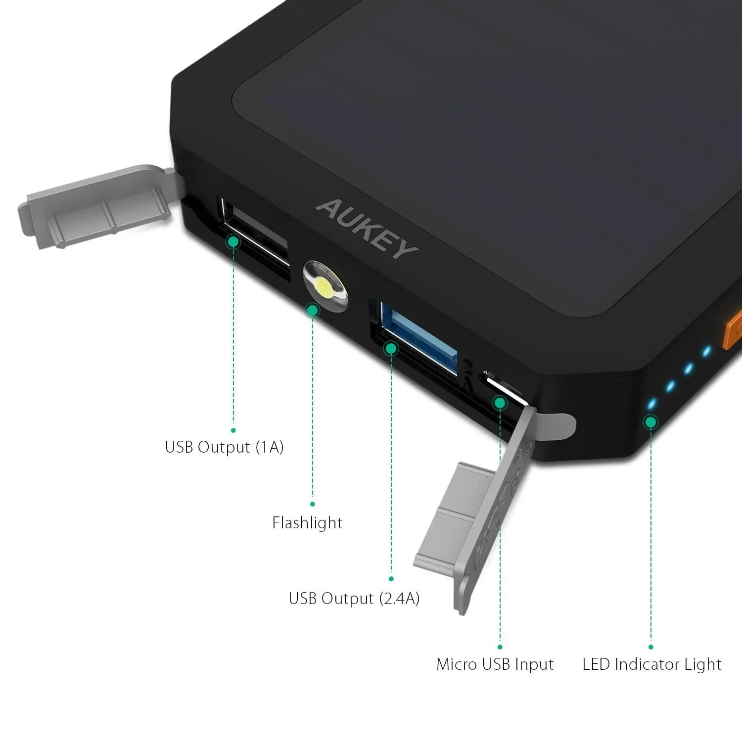 PB-P8 12000mAh Solar Power Bank Charger With Solar Panels