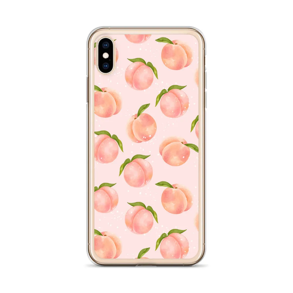 Peach iPhone 14 Pro Max Case, Fruit Print Cute Gift Aesthetic iPhone 13 12 11 Mini SE 2020 XS Max XR X 8 7 Plus Cell Phone Cover