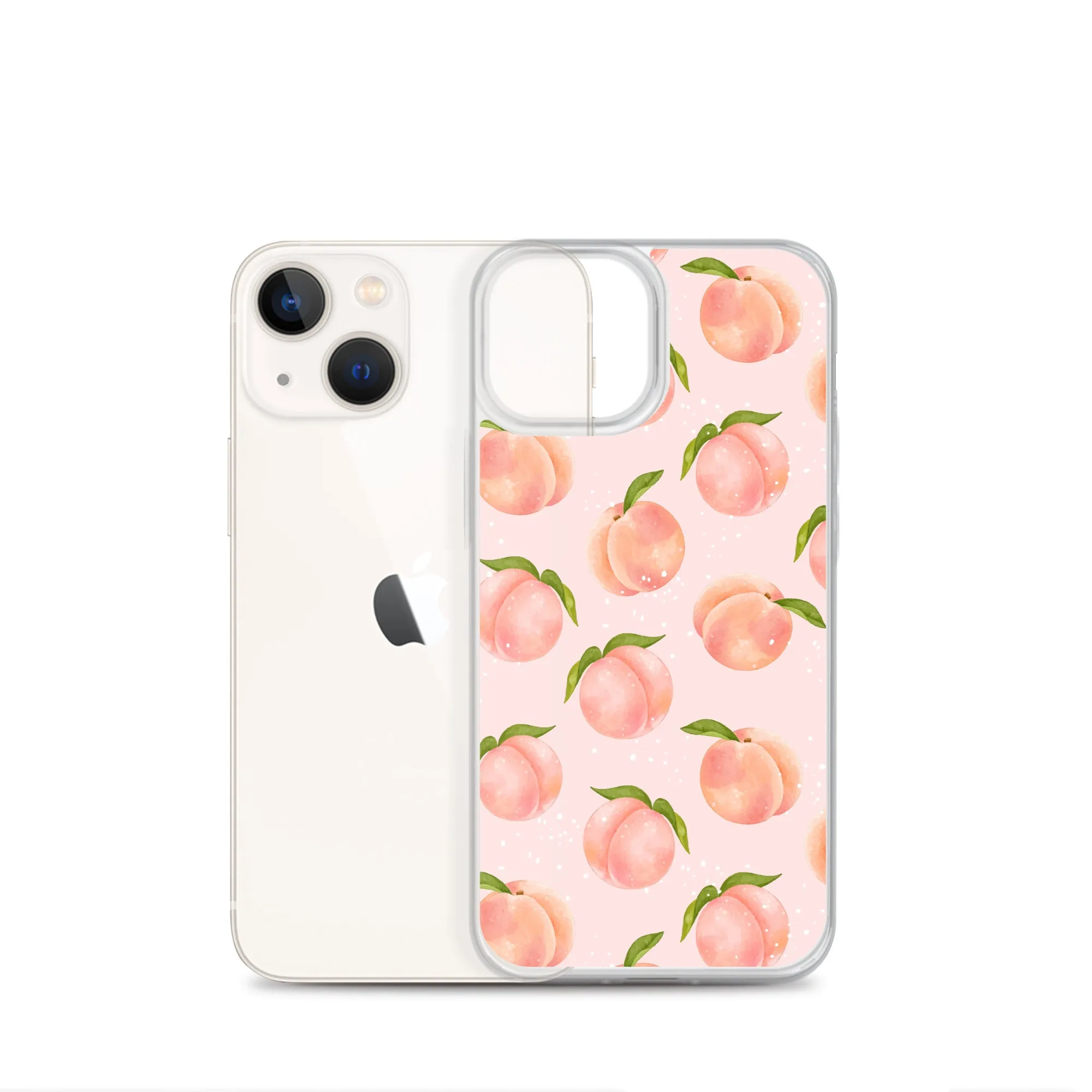 Peach iPhone 14 Pro Max Case, Fruit Print Cute Gift Aesthetic iPhone 13 12 11 Mini SE 2020 XS Max XR X 8 7 Plus Cell Phone Cover