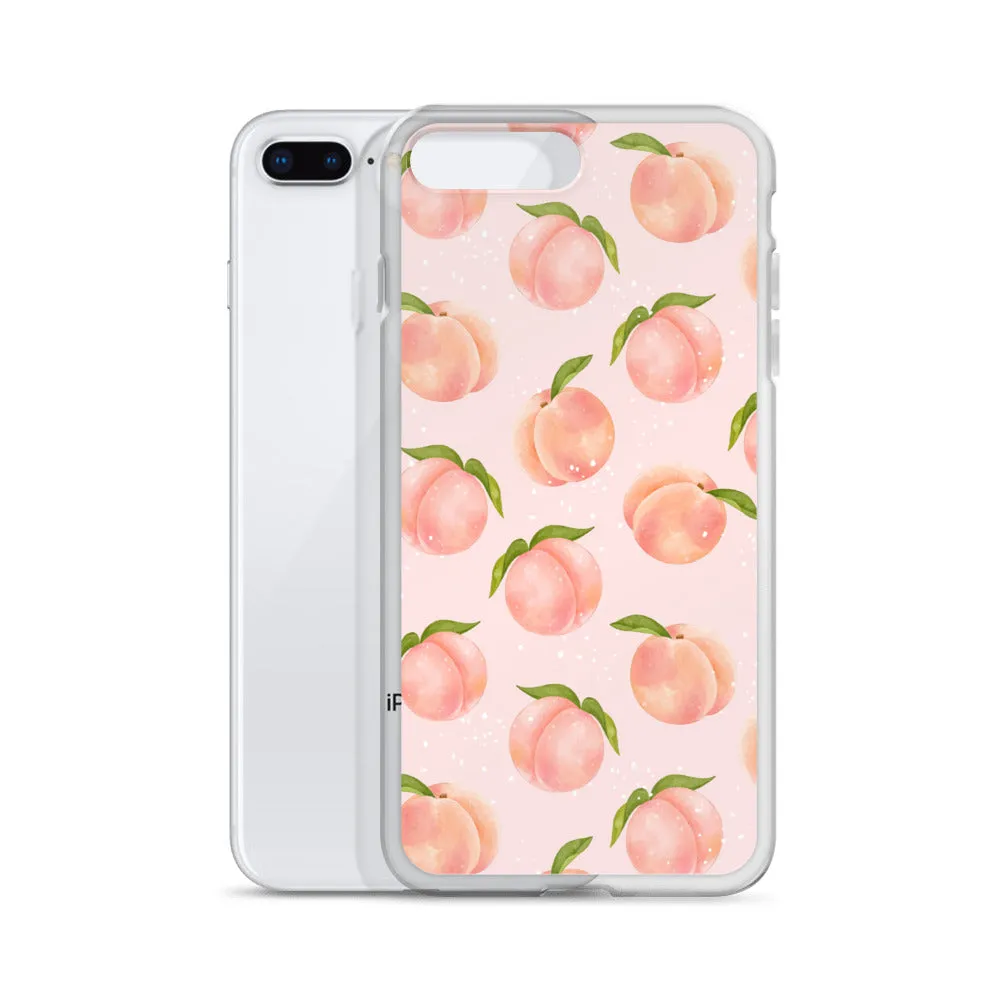 Peach iPhone 14 Pro Max Case, Fruit Print Cute Gift Aesthetic iPhone 13 12 11 Mini SE 2020 XS Max XR X 8 7 Plus Cell Phone Cover