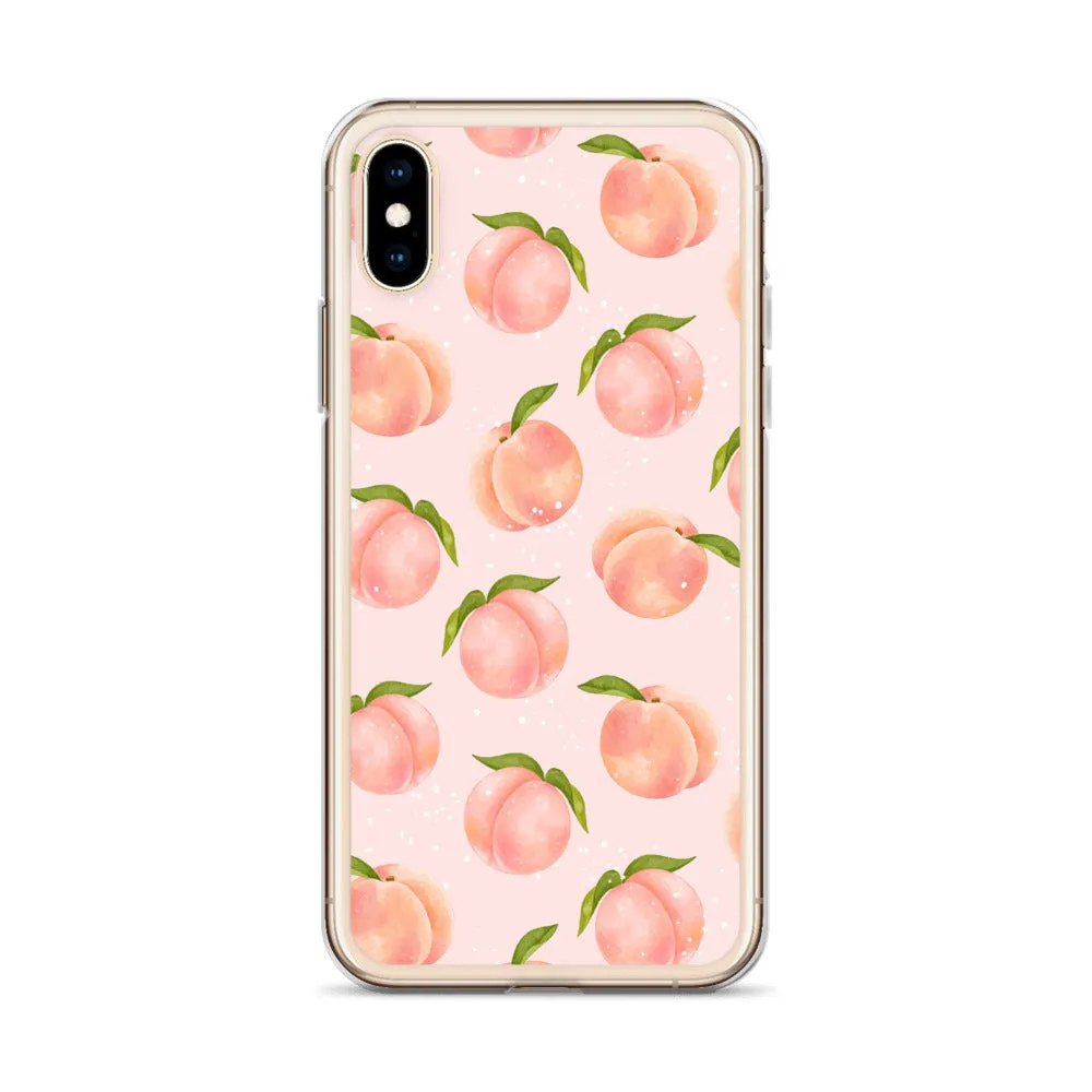 Peach iPhone 14 Pro Max Case, Fruit Print Cute Gift Aesthetic iPhone 13 12 11 Mini SE 2020 XS Max XR X 8 7 Plus Cell Phone Cover