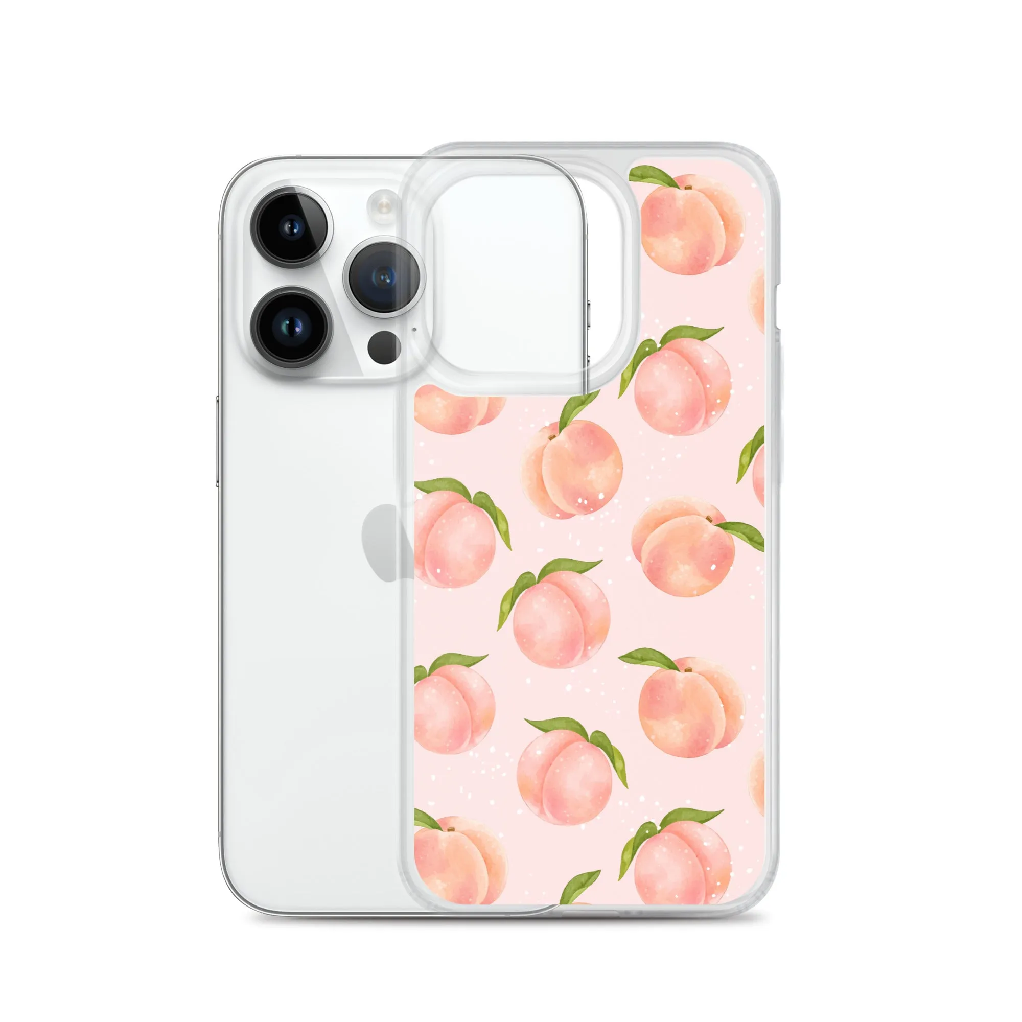 Peach iPhone 14 Pro Max Case, Fruit Print Cute Gift Aesthetic iPhone 13 12 11 Mini SE 2020 XS Max XR X 8 7 Plus Cell Phone Cover