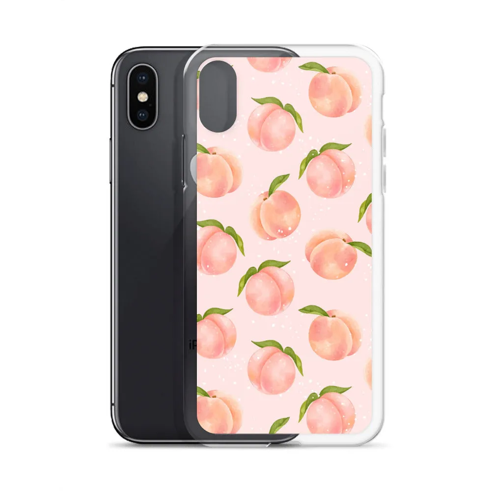 Peach iPhone 14 Pro Max Case, Fruit Print Cute Gift Aesthetic iPhone 13 12 11 Mini SE 2020 XS Max XR X 8 7 Plus Cell Phone Cover