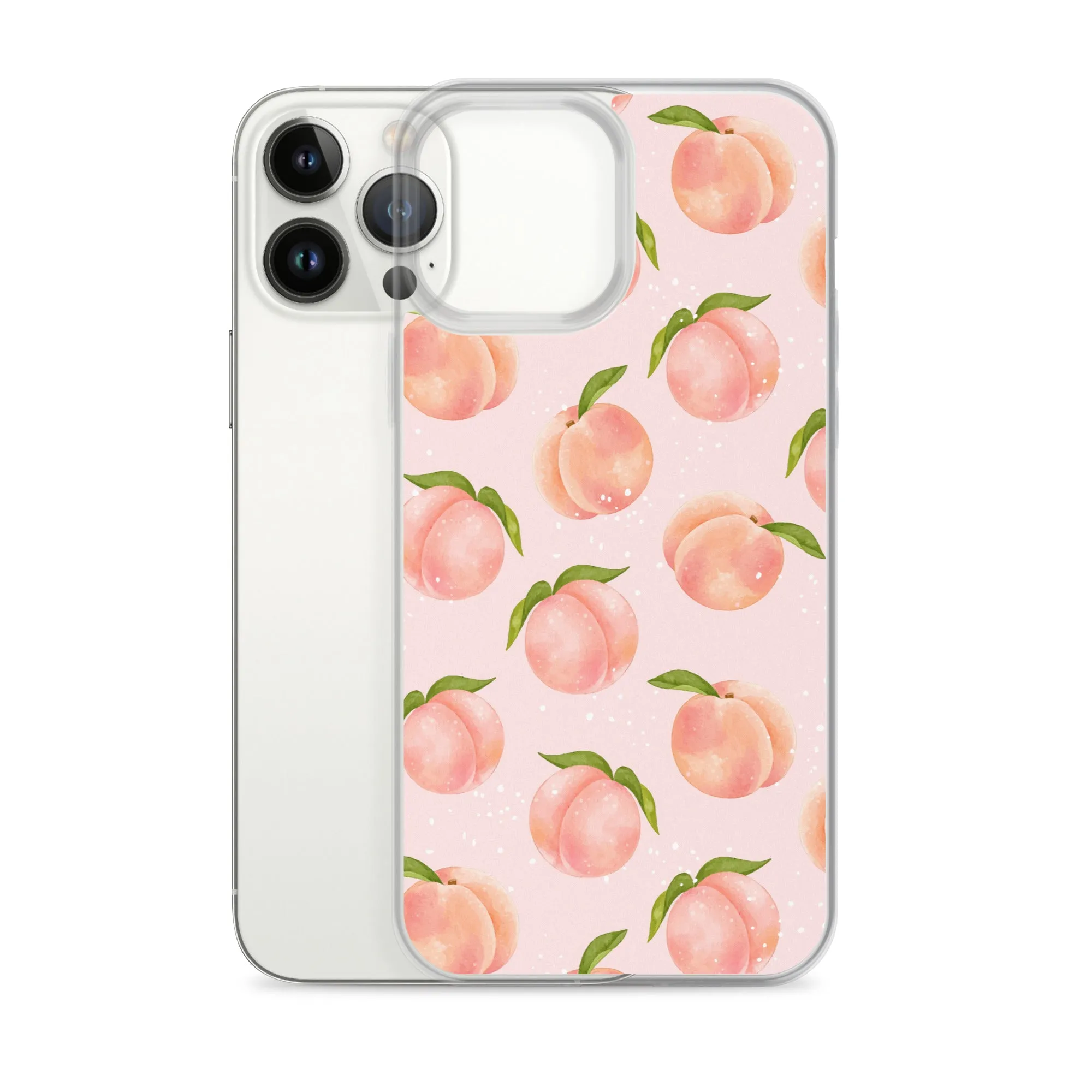 Peach iPhone 14 Pro Max Case, Fruit Print Cute Gift Aesthetic iPhone 13 12 11 Mini SE 2020 XS Max XR X 8 7 Plus Cell Phone Cover