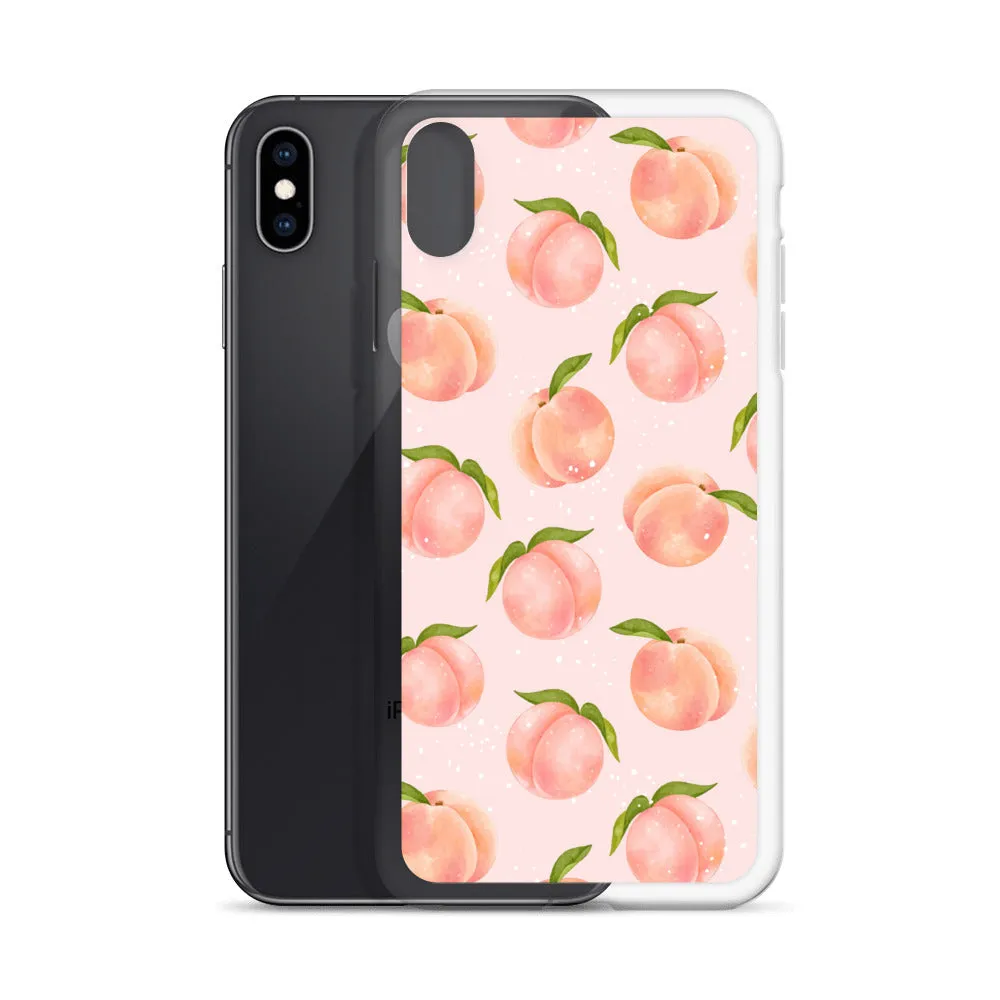 Peach iPhone 14 Pro Max Case, Fruit Print Cute Gift Aesthetic iPhone 13 12 11 Mini SE 2020 XS Max XR X 8 7 Plus Cell Phone Cover