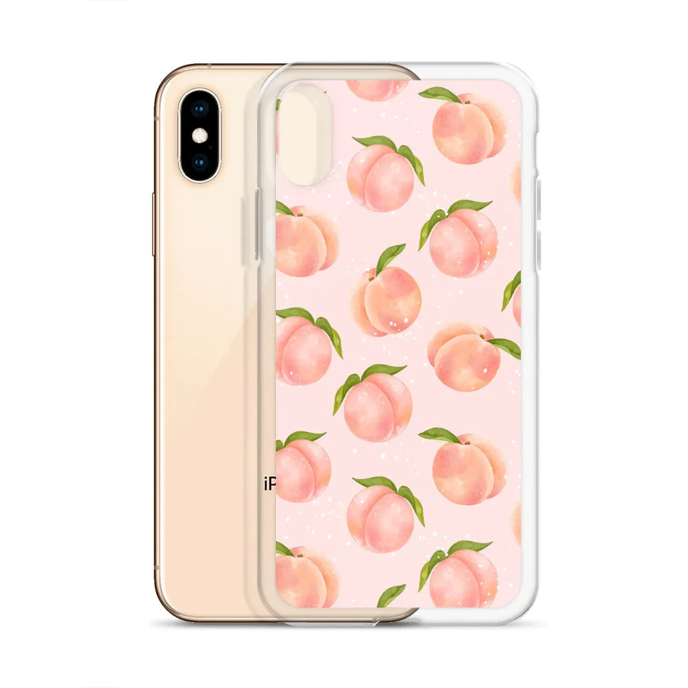 Peach iPhone 14 Pro Max Case, Fruit Print Cute Gift Aesthetic iPhone 13 12 11 Mini SE 2020 XS Max XR X 8 7 Plus Cell Phone Cover