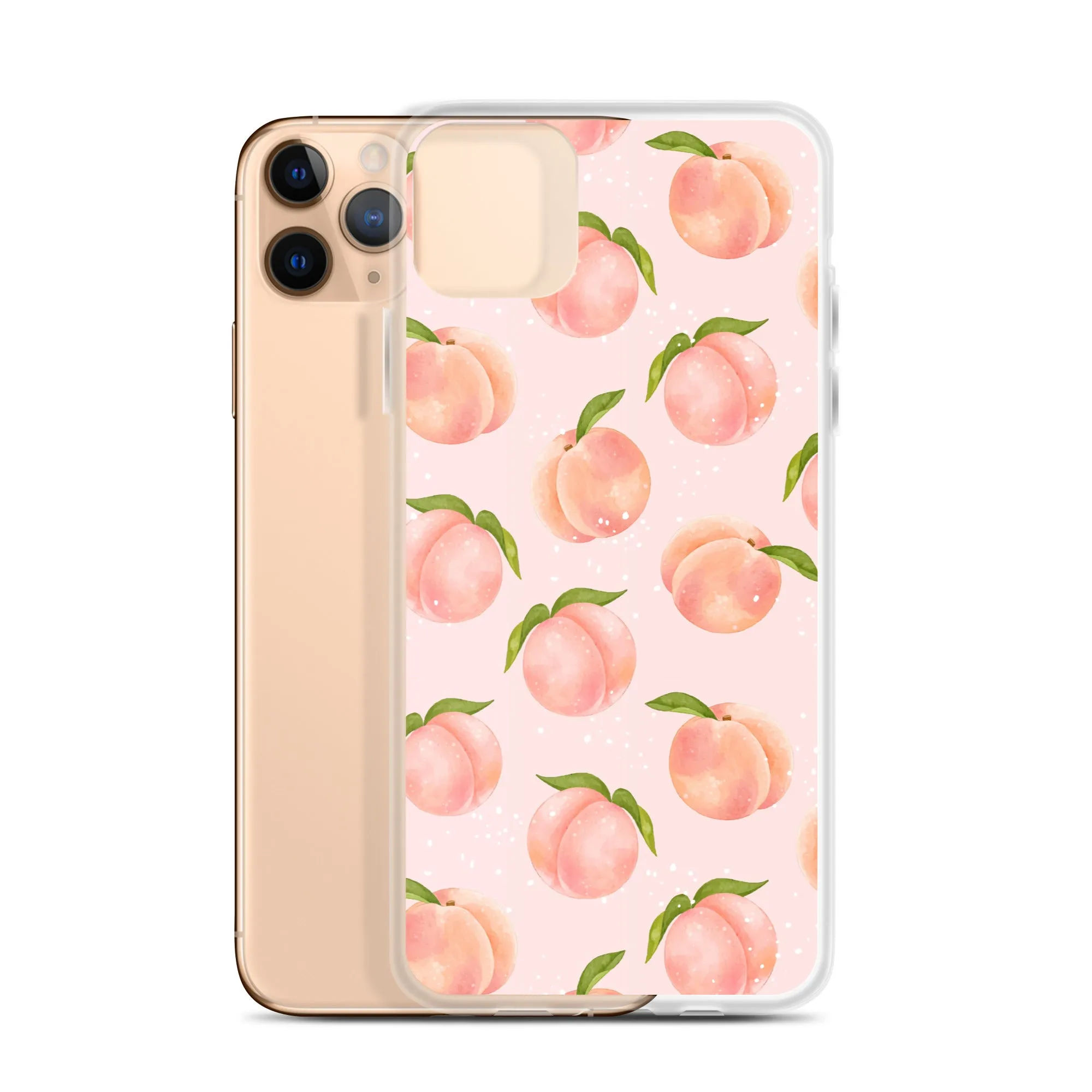 Peach iPhone 14 Pro Max Case, Fruit Print Cute Gift Aesthetic iPhone 13 12 11 Mini SE 2020 XS Max XR X 8 7 Plus Cell Phone Cover