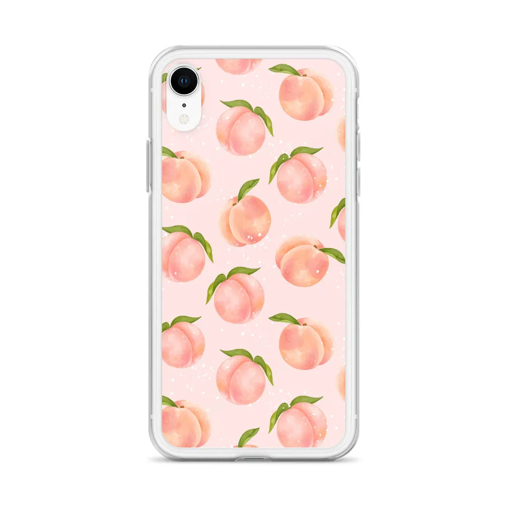 Peach iPhone 14 Pro Max Case, Fruit Print Cute Gift Aesthetic iPhone 13 12 11 Mini SE 2020 XS Max XR X 8 7 Plus Cell Phone Cover