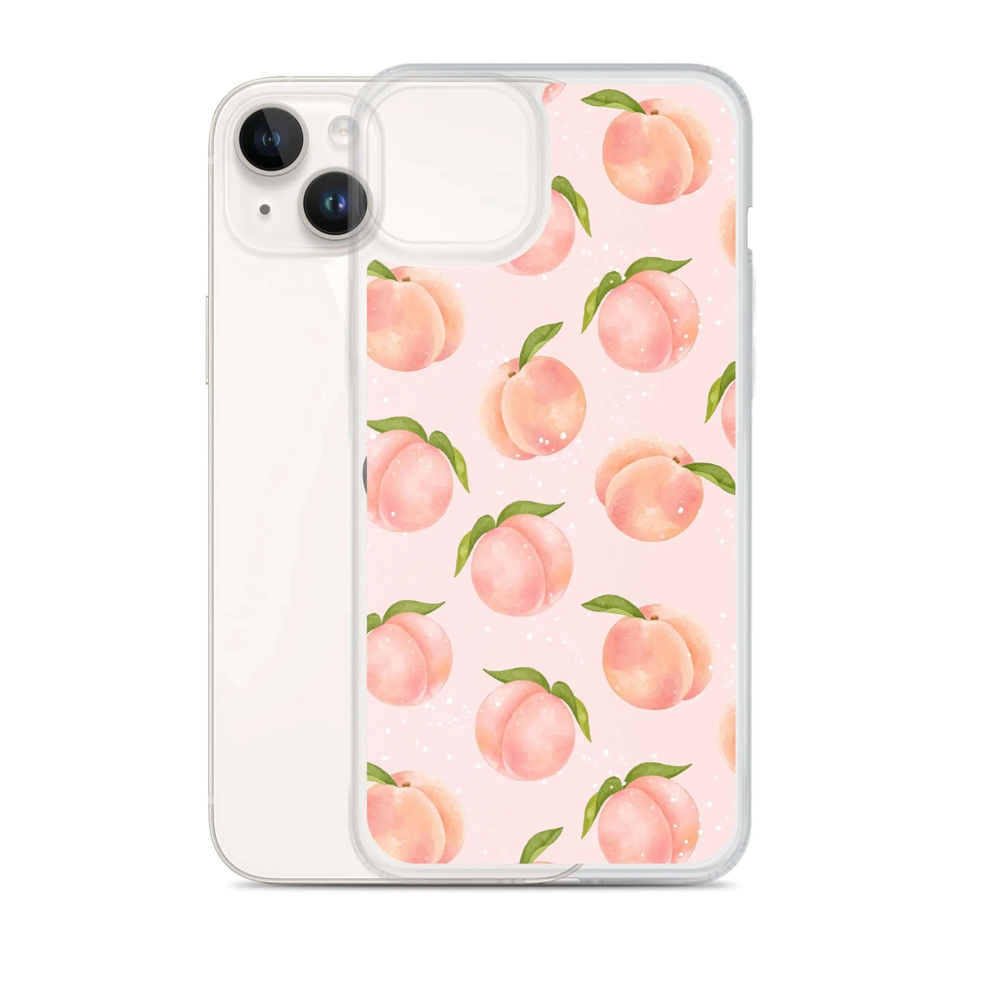 Peach iPhone 14 Pro Max Case, Fruit Print Cute Gift Aesthetic iPhone 13 12 11 Mini SE 2020 XS Max XR X 8 7 Plus Cell Phone Cover