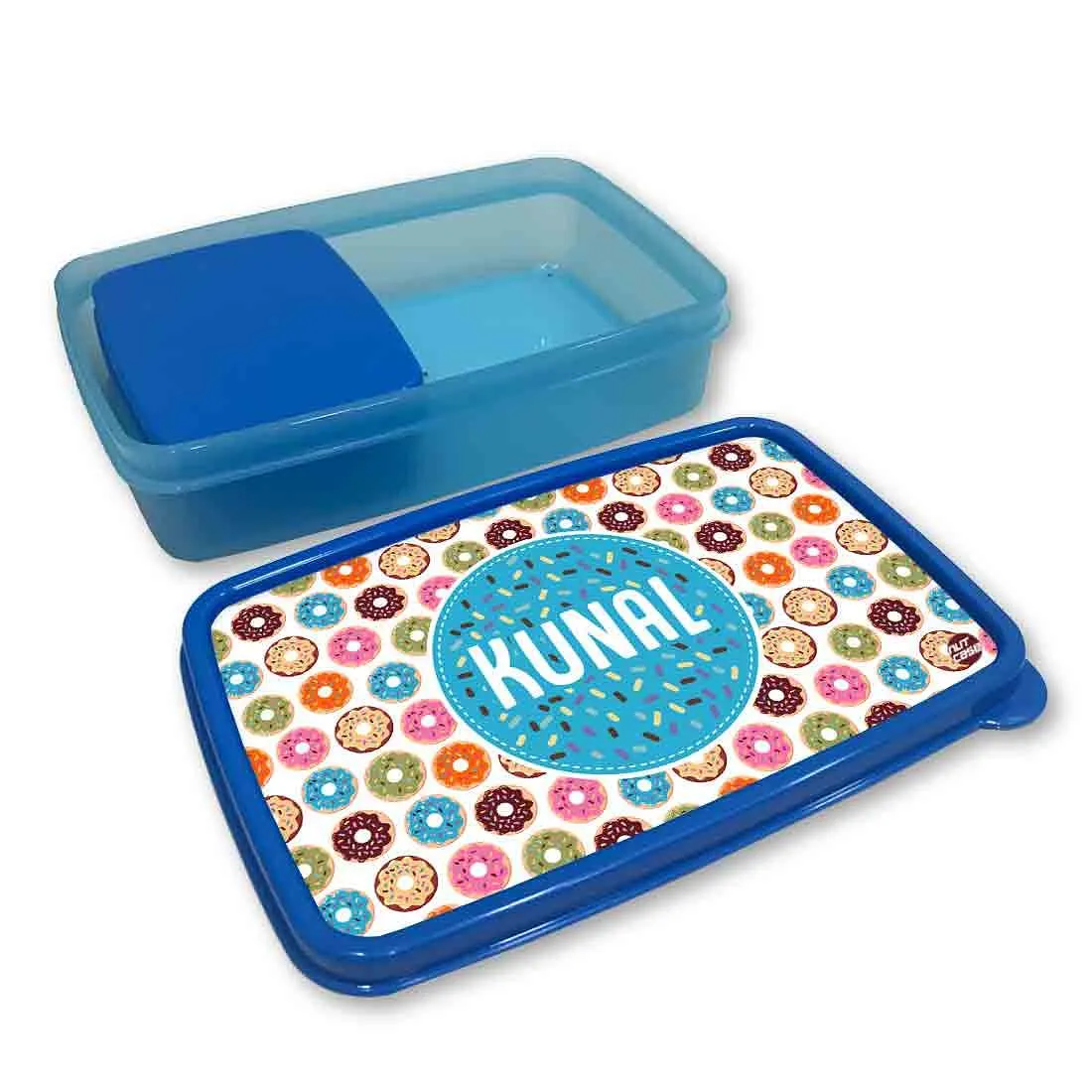 Personalised Snack Box for Boys Plastic Lunch Box - Sweet Doughnut