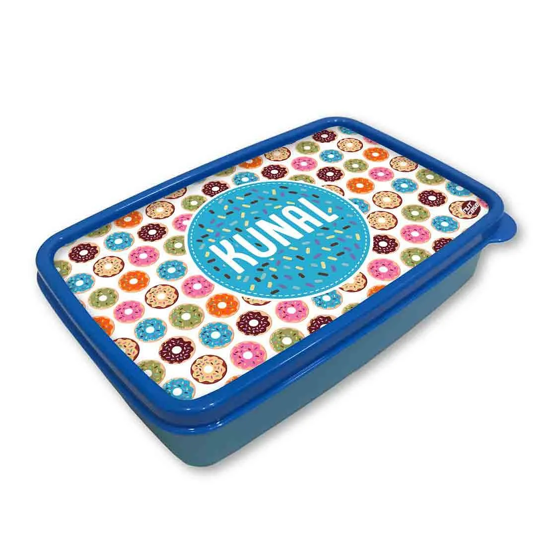 Personalised Snack Box for Boys Plastic Lunch Box - Sweet Doughnut