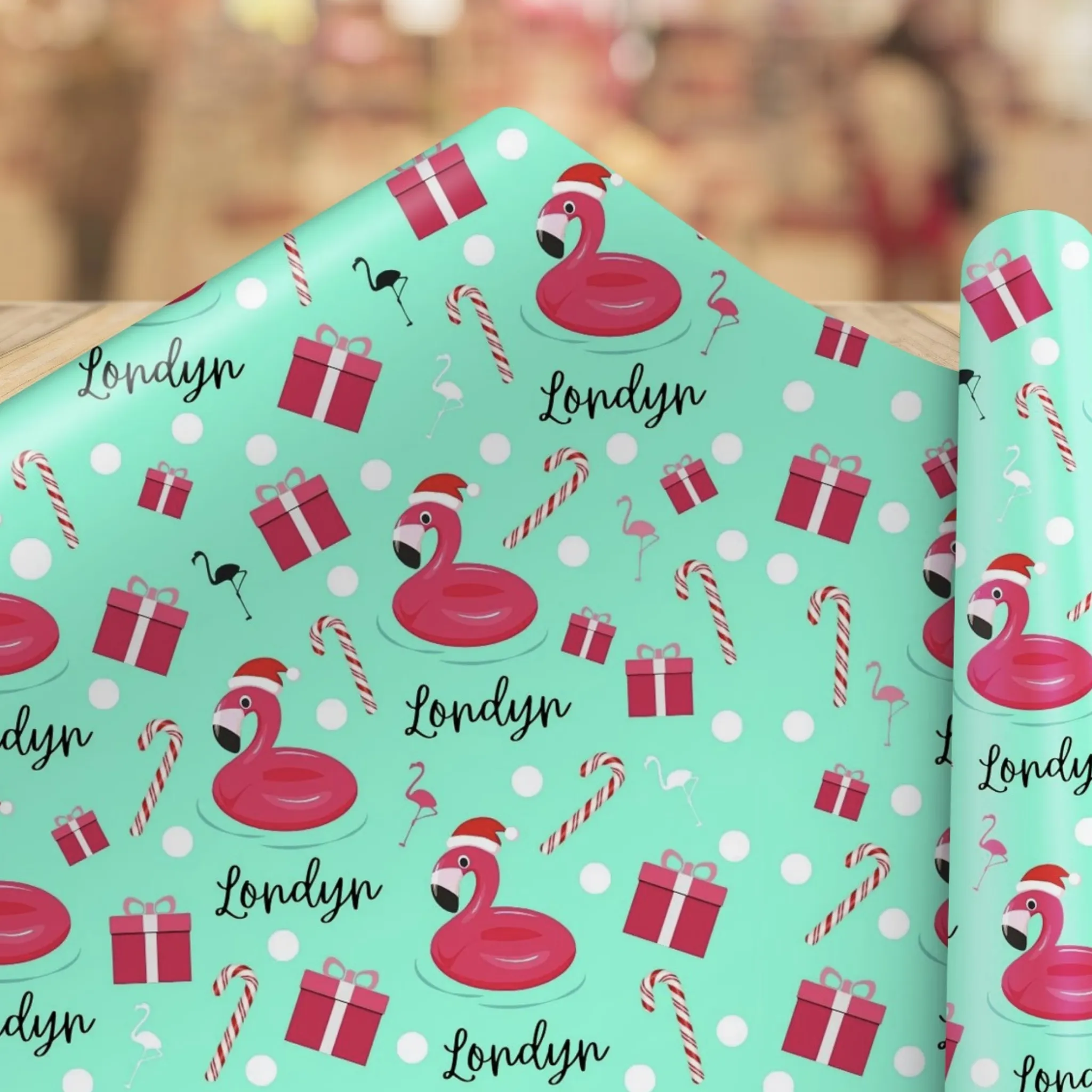 Personalized Christmas Joy Wrapping Paper - Add a Touch of Magic with Your Name of Choice