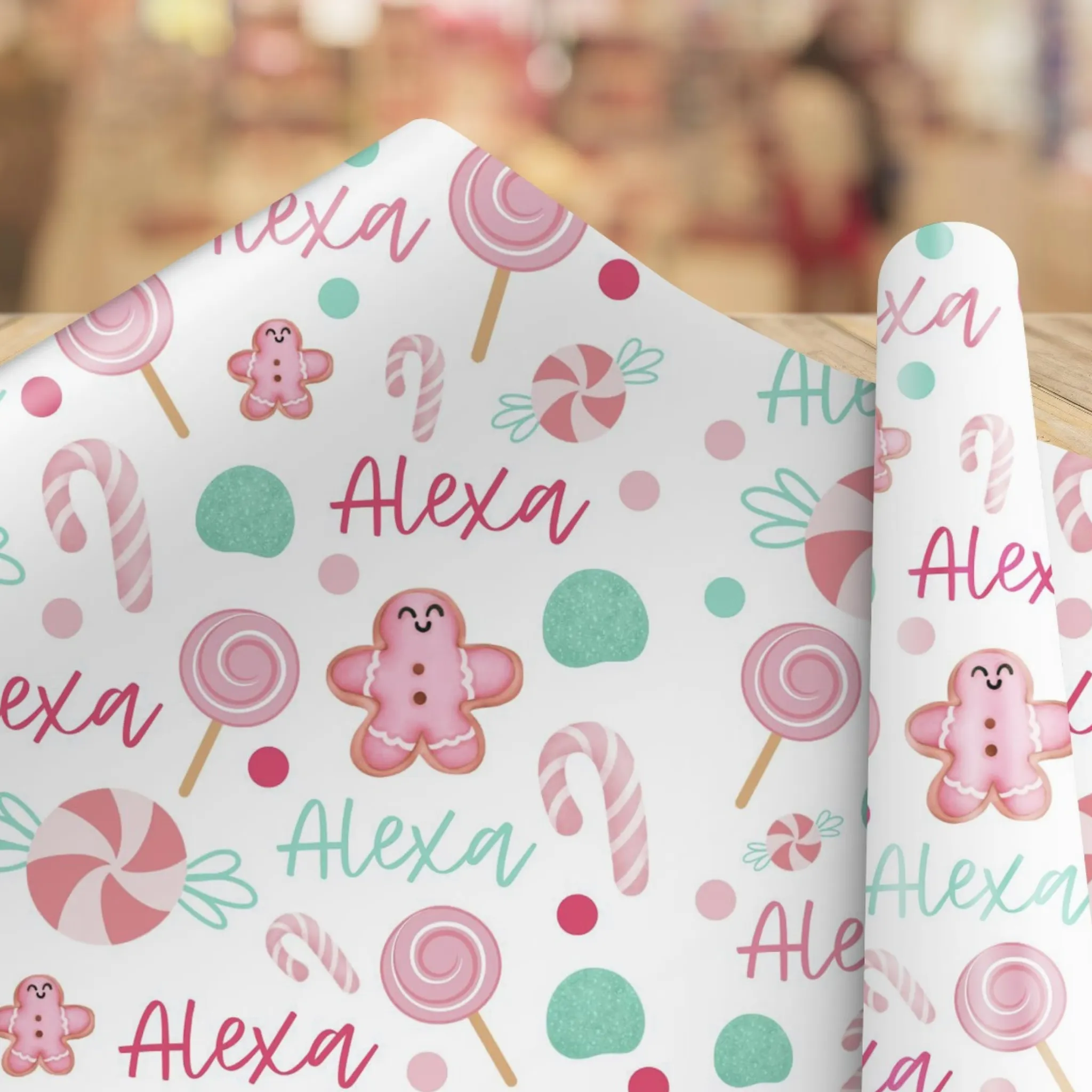 Personalized Christmas Joy Wrapping Paper - Add a Touch of Magic with Your Name of Choice