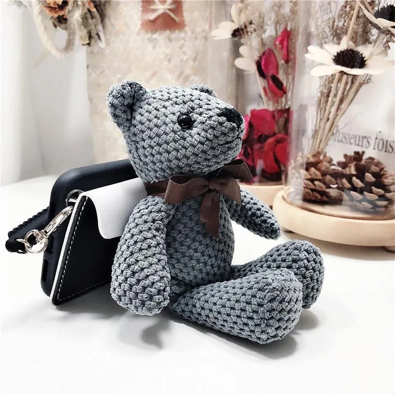 Personalized Woven Bear Wallet Phone Case