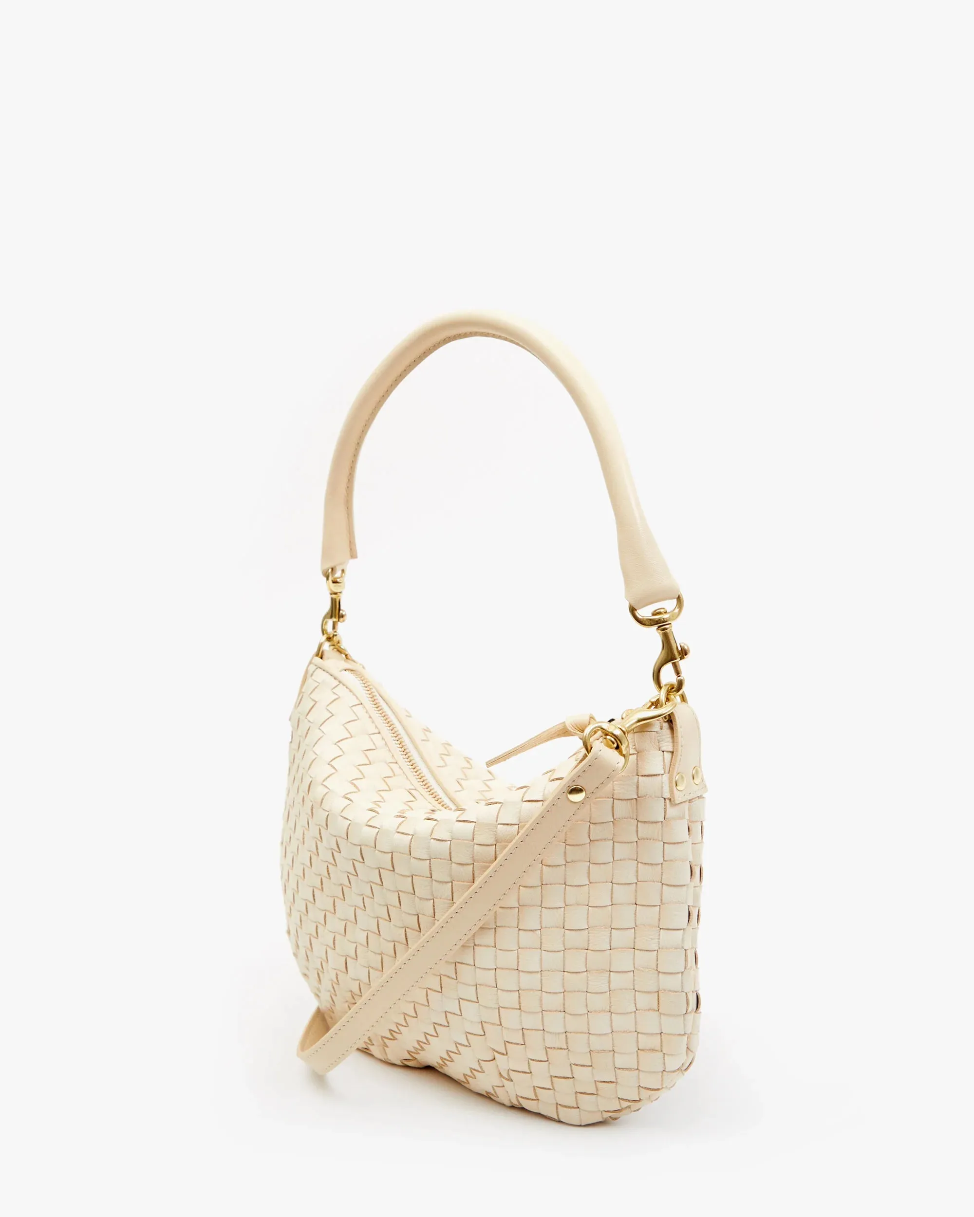 Petit Moyen Messenger- Cream Woven Checker