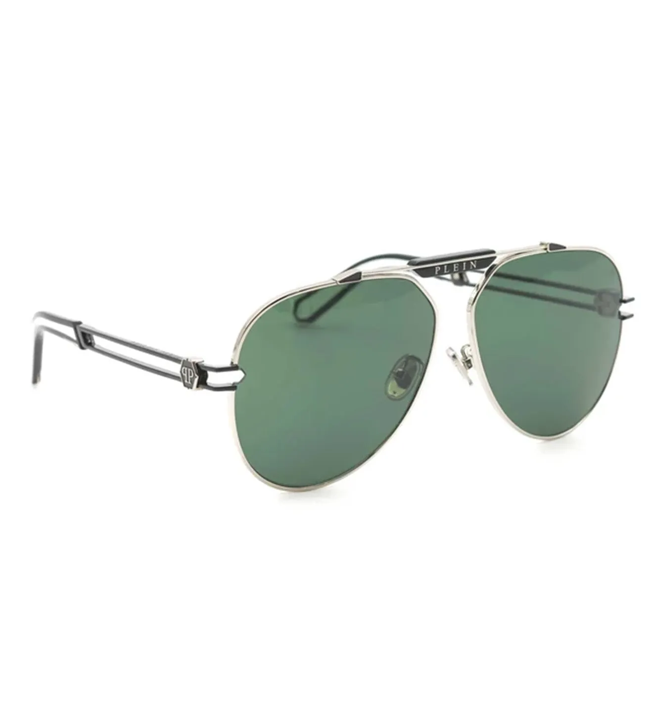 Philipp Plein Unisex Green Aviator Sunglasses