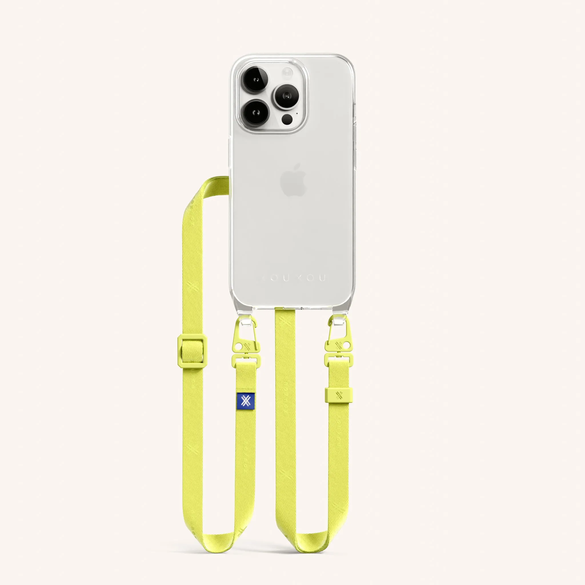 Phone Necklace with Slim Lanyard in Clear   Limoncello