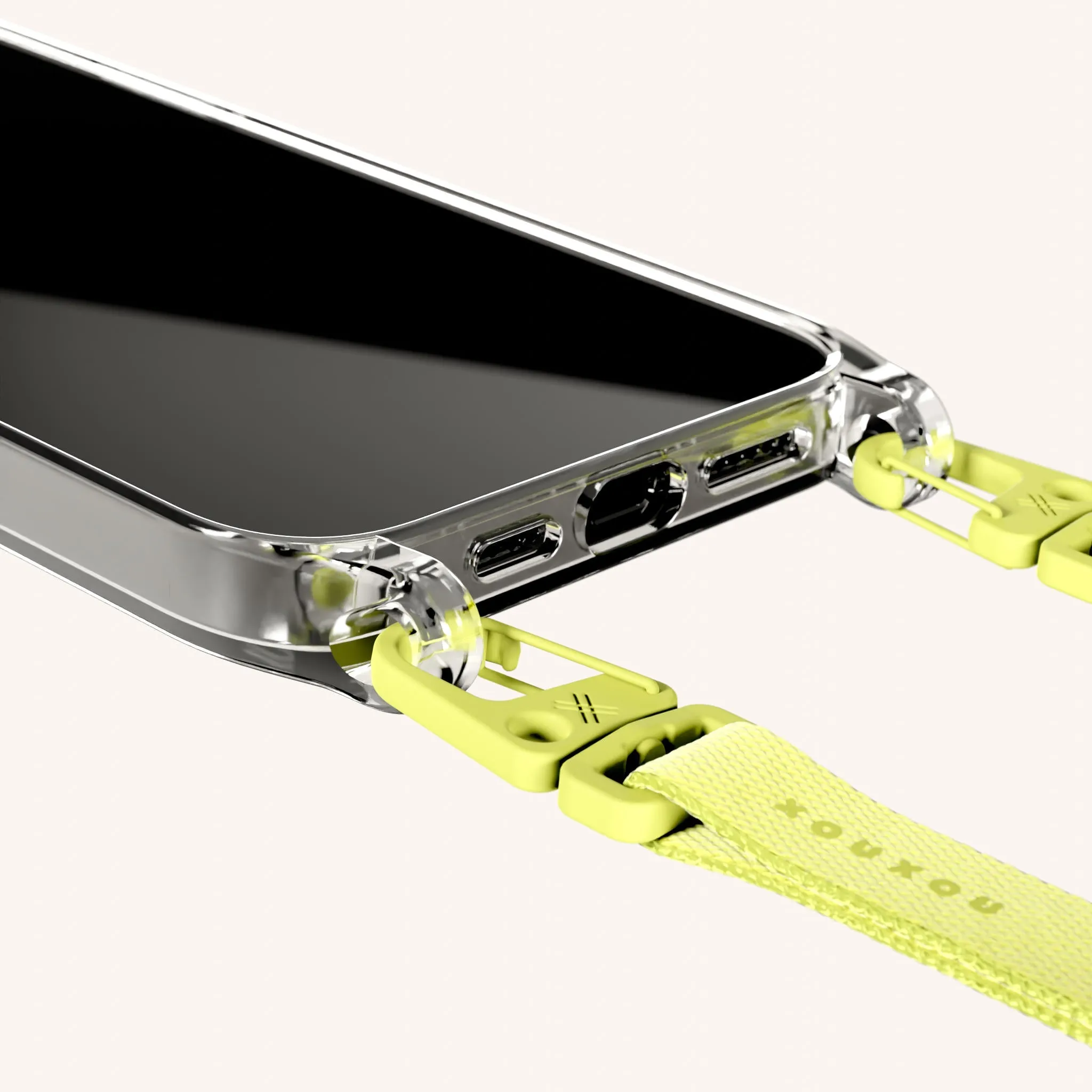 Phone Necklace with Slim Lanyard in Clear   Limoncello