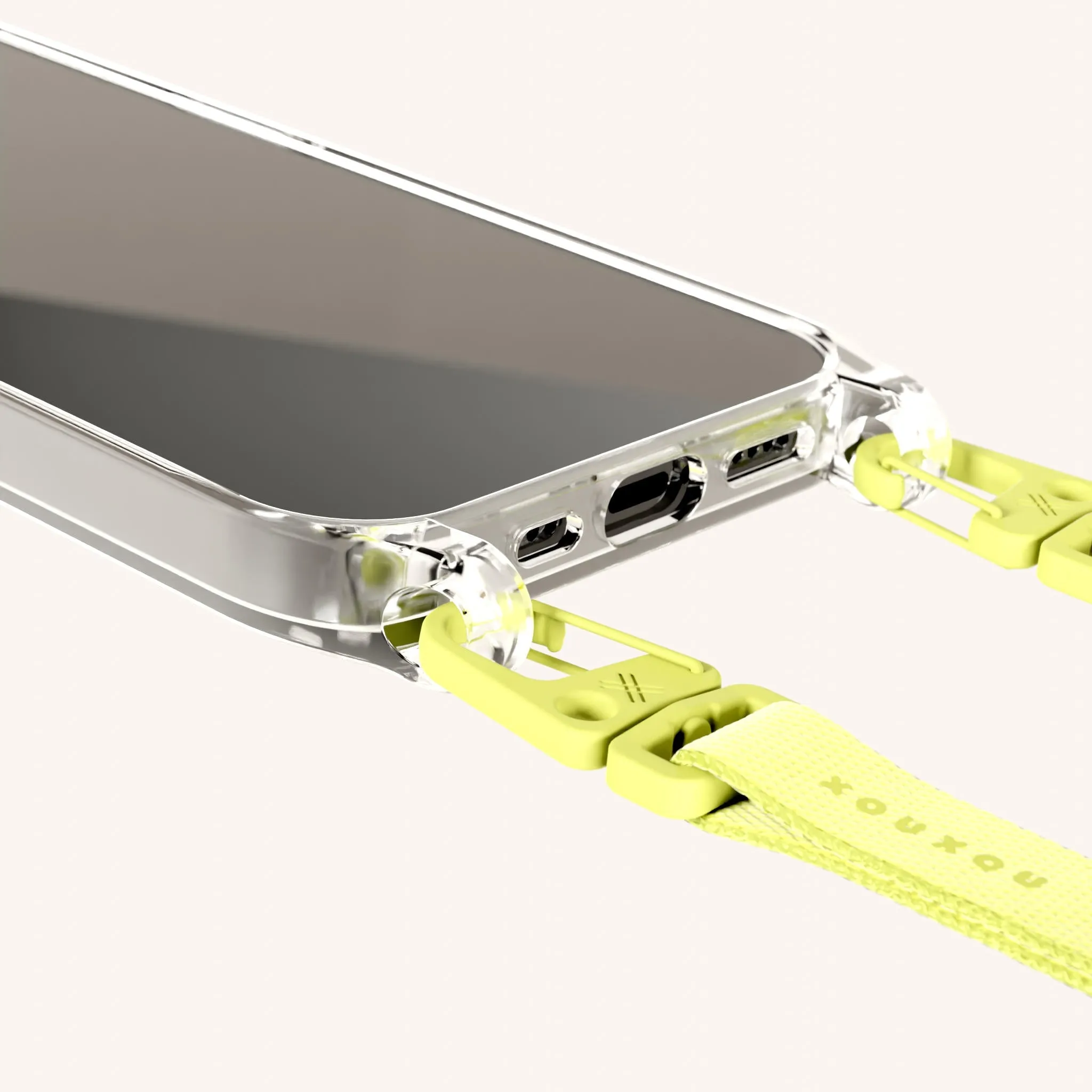 Phone Necklace with Slim Lanyard in Clear   Limoncello