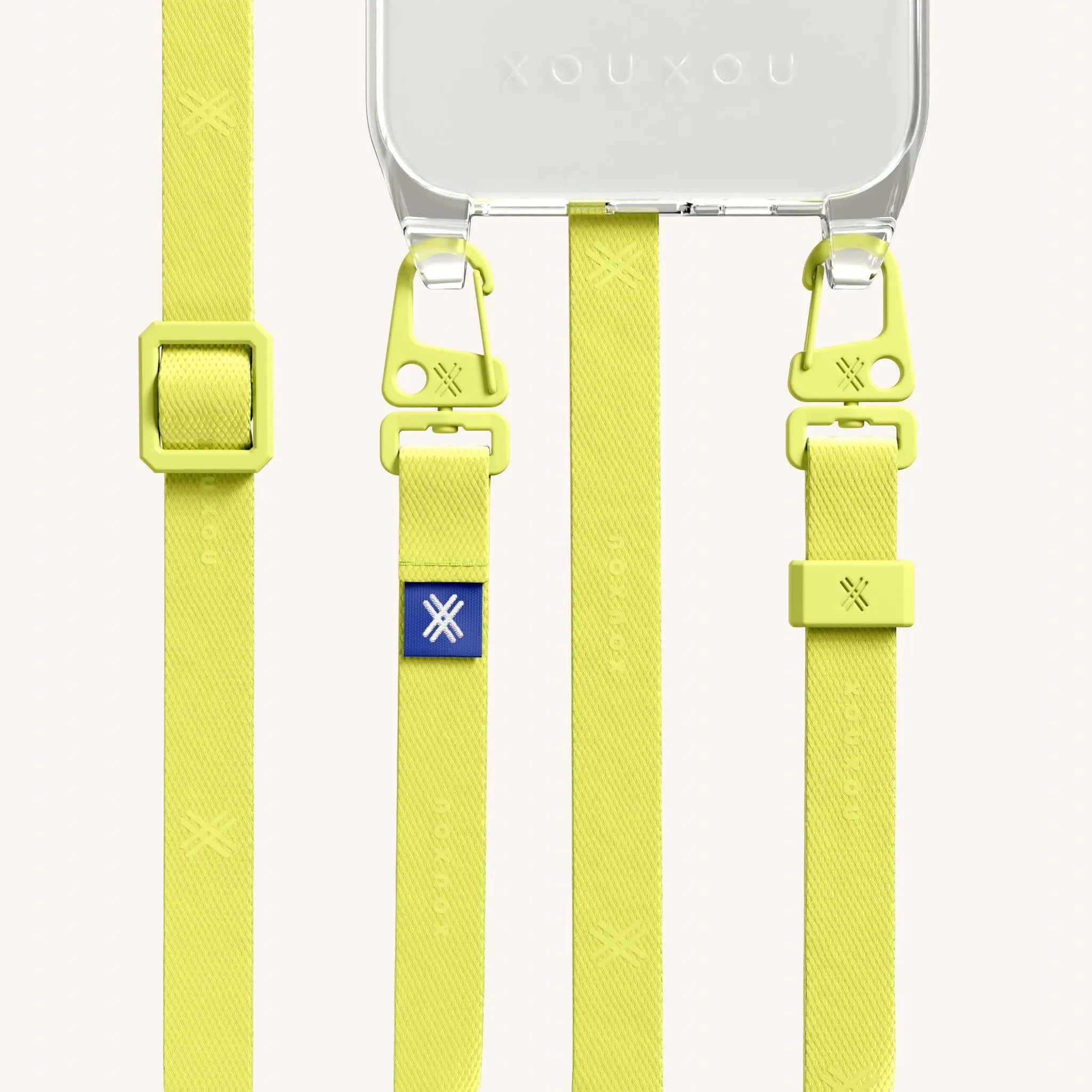 Phone Necklace with Slim Lanyard in Clear   Limoncello