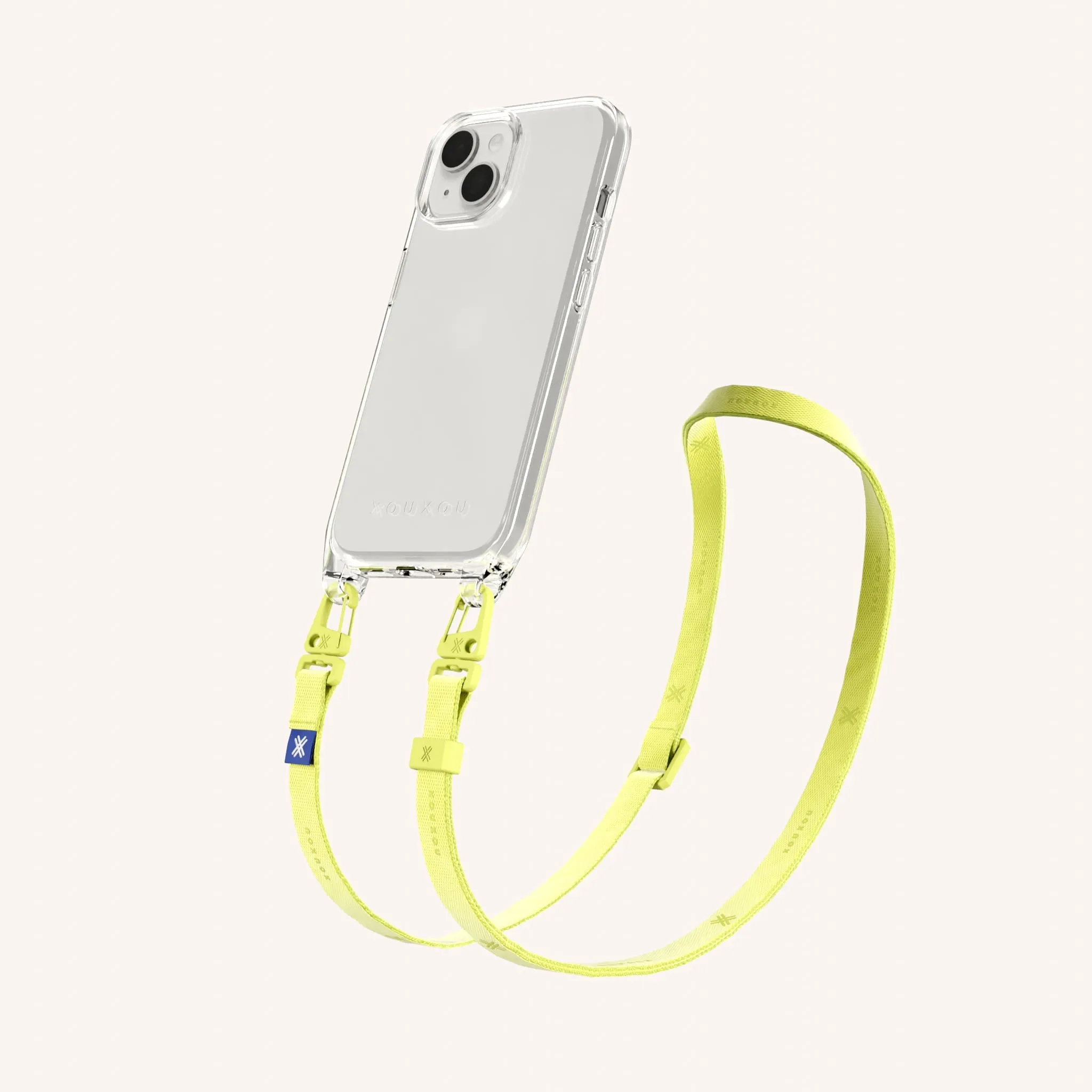 Phone Necklace with Slim Lanyard in Clear   Limoncello