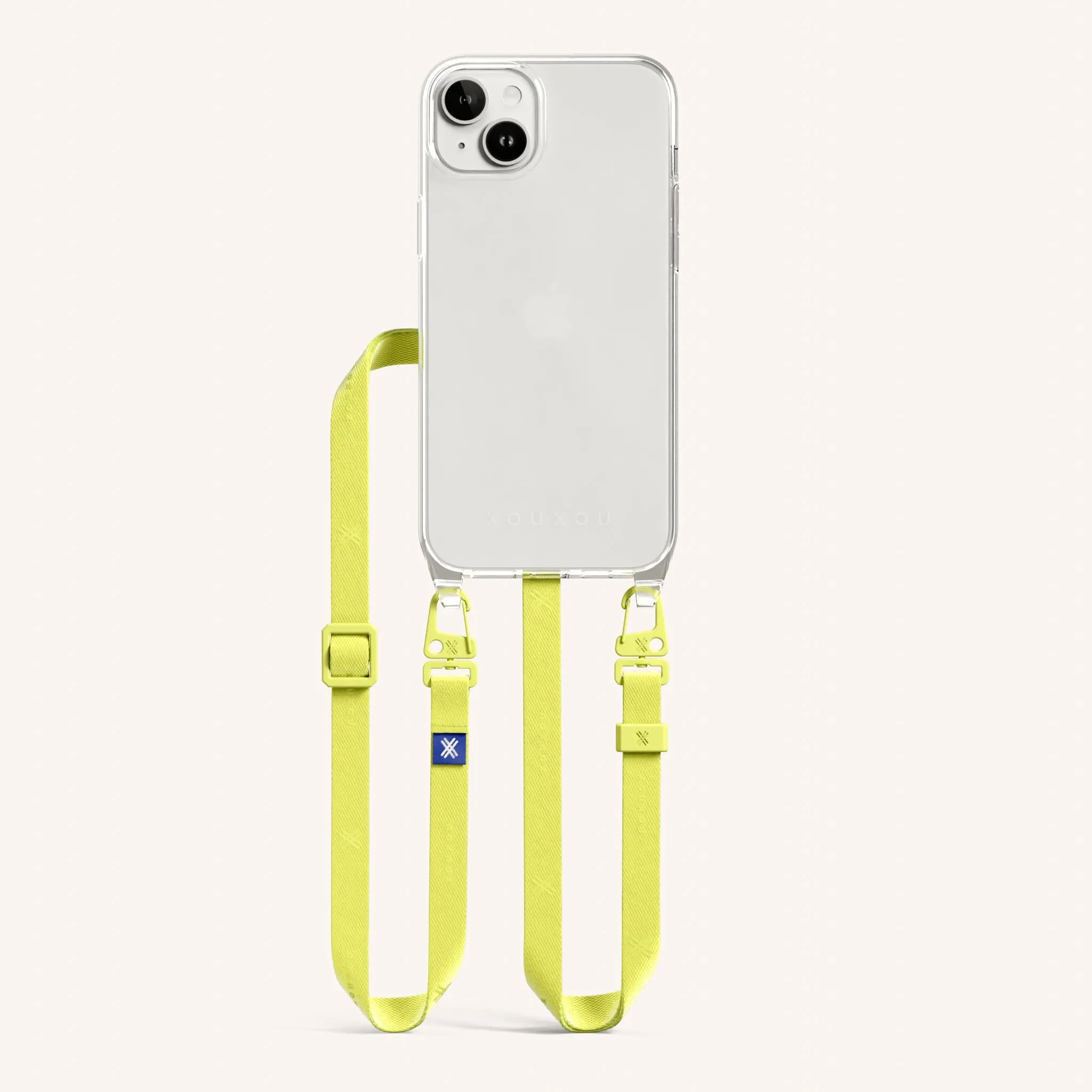 Phone Necklace with Slim Lanyard in Clear   Limoncello