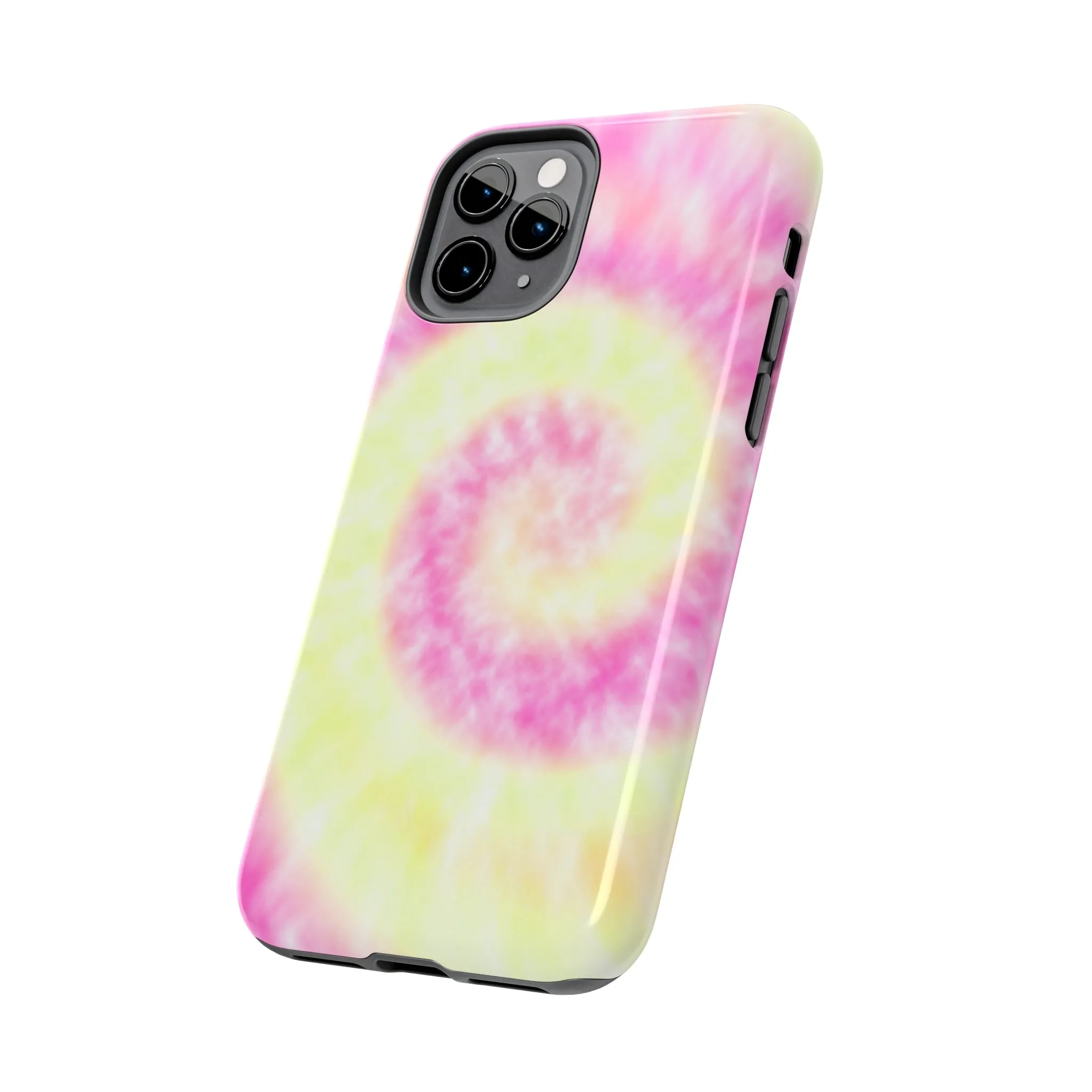 Pink and Yellow Tie Dye Design Phone Case- Lightweight, Impact Resistant Cover for iPhone 6, 6s, 12, 13, 14, 15