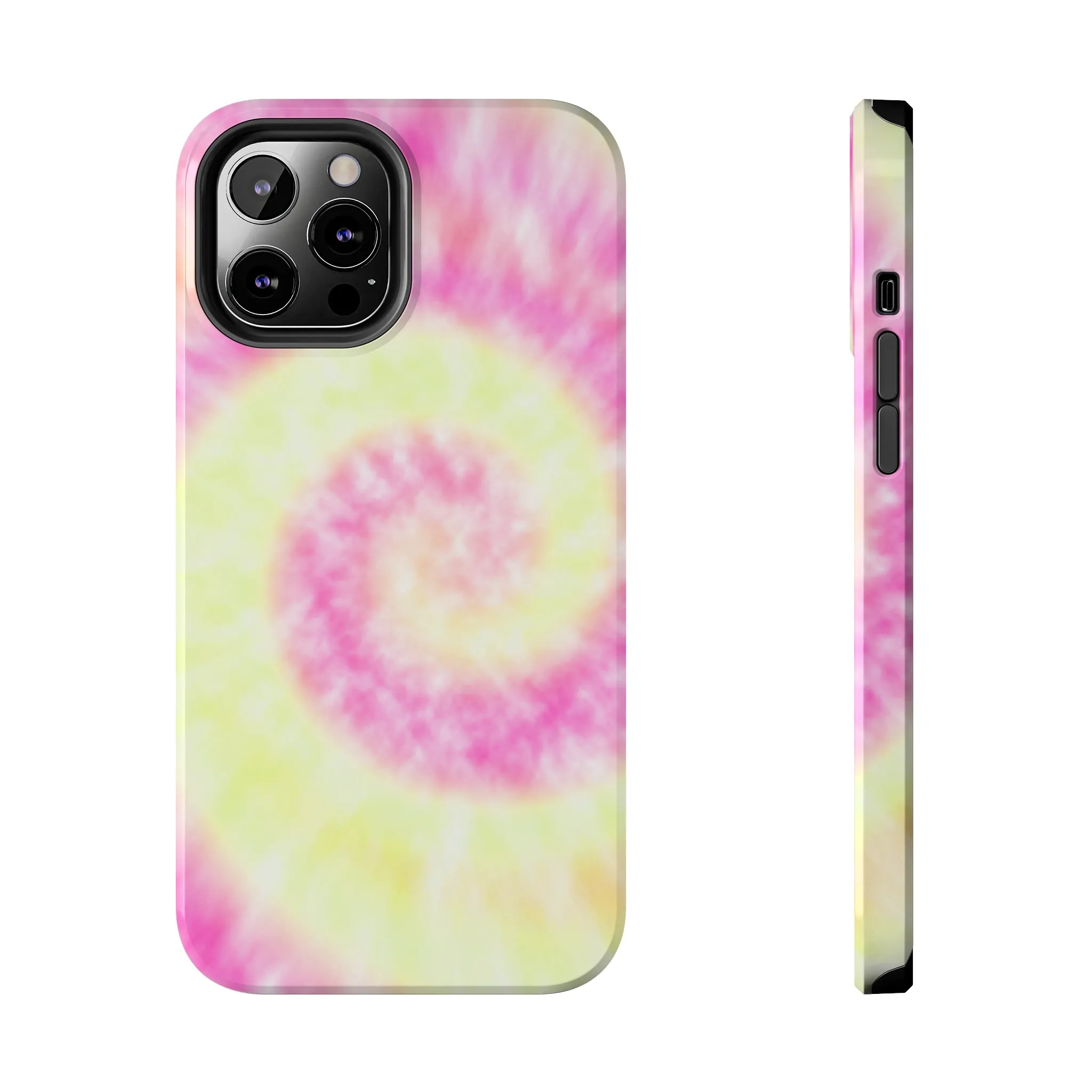 Pink and Yellow Tie Dye Design Phone Case- Lightweight, Impact Resistant Cover for iPhone 6, 6s, 12, 13, 14, 15