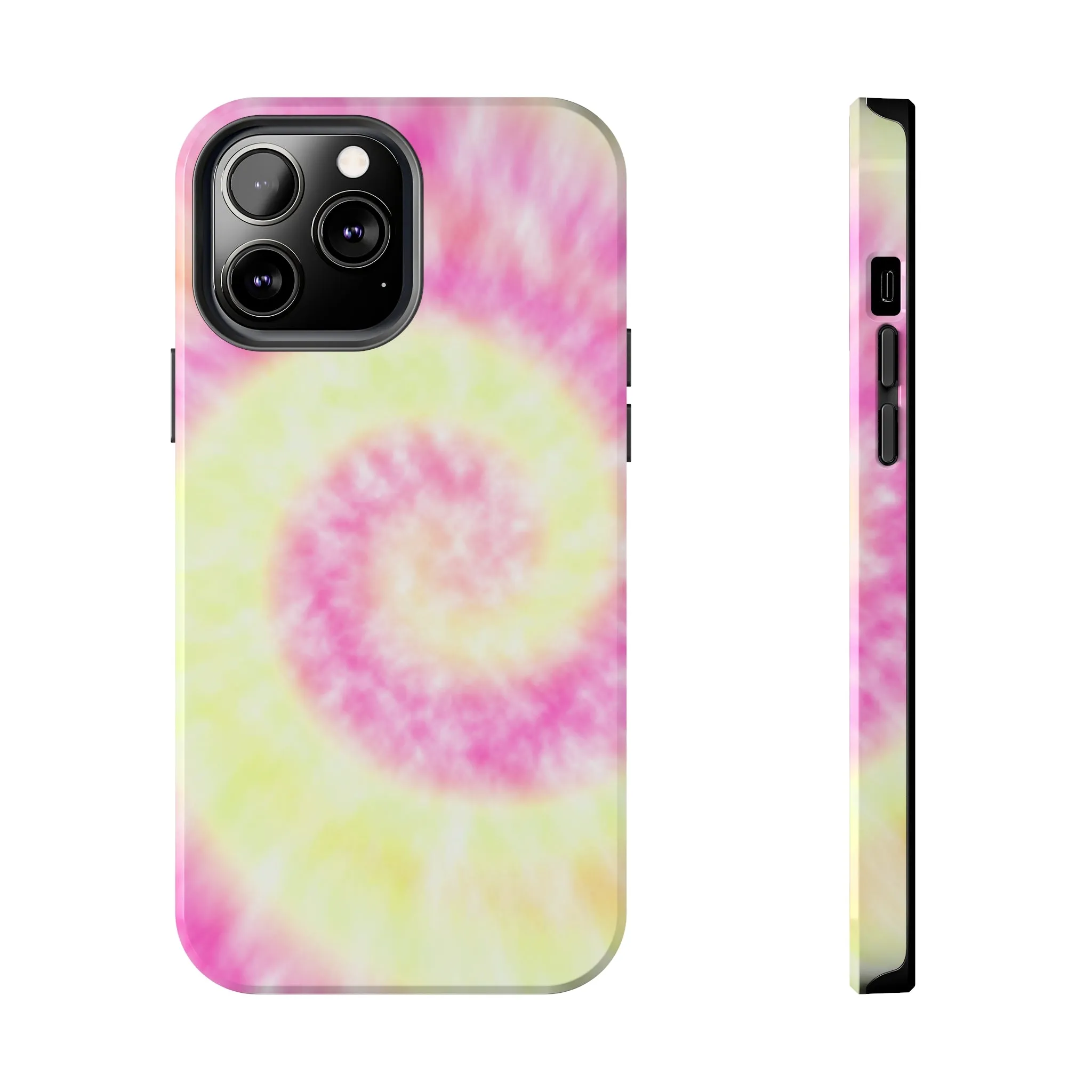 Pink and Yellow Tie Dye Design Phone Case- Lightweight, Impact Resistant Cover for iPhone 6, 6s, 12, 13, 14, 15