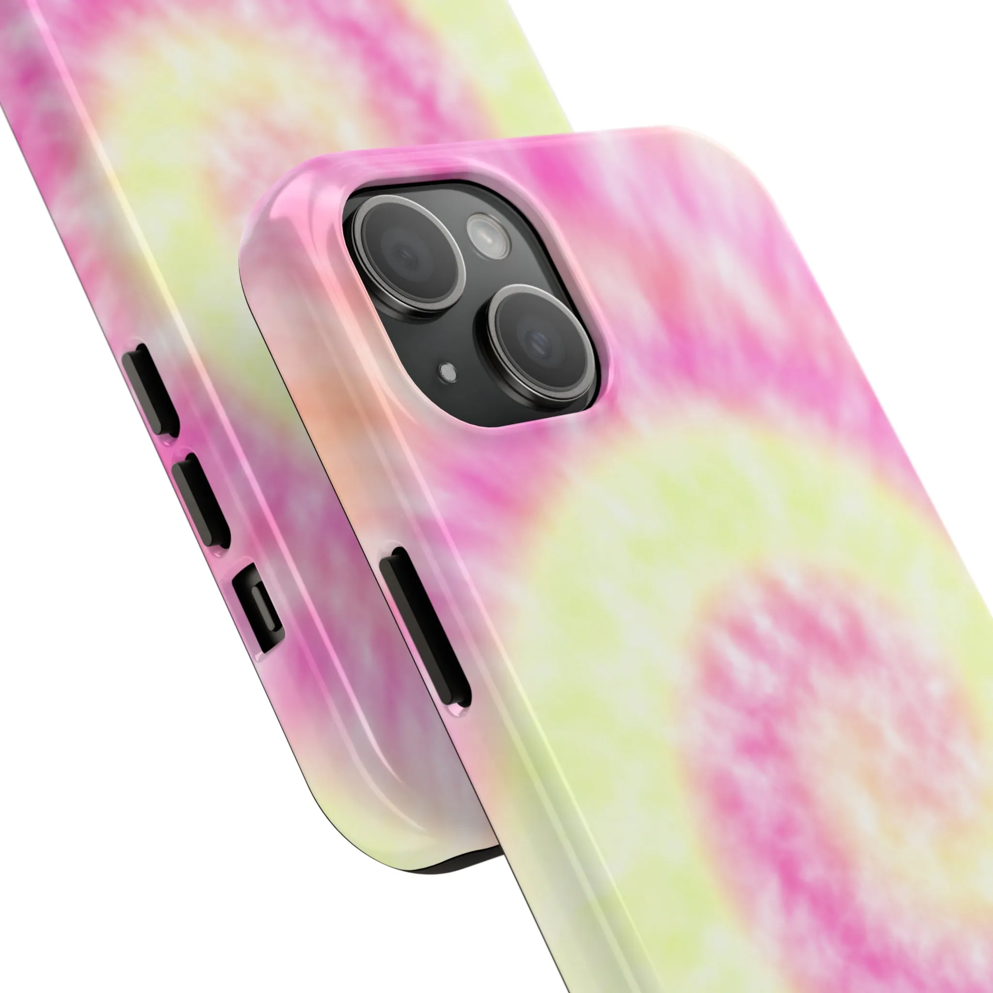 Pink and Yellow Tie Dye Design Phone Case- Lightweight, Impact Resistant Cover for iPhone 6, 6s, 12, 13, 14, 15