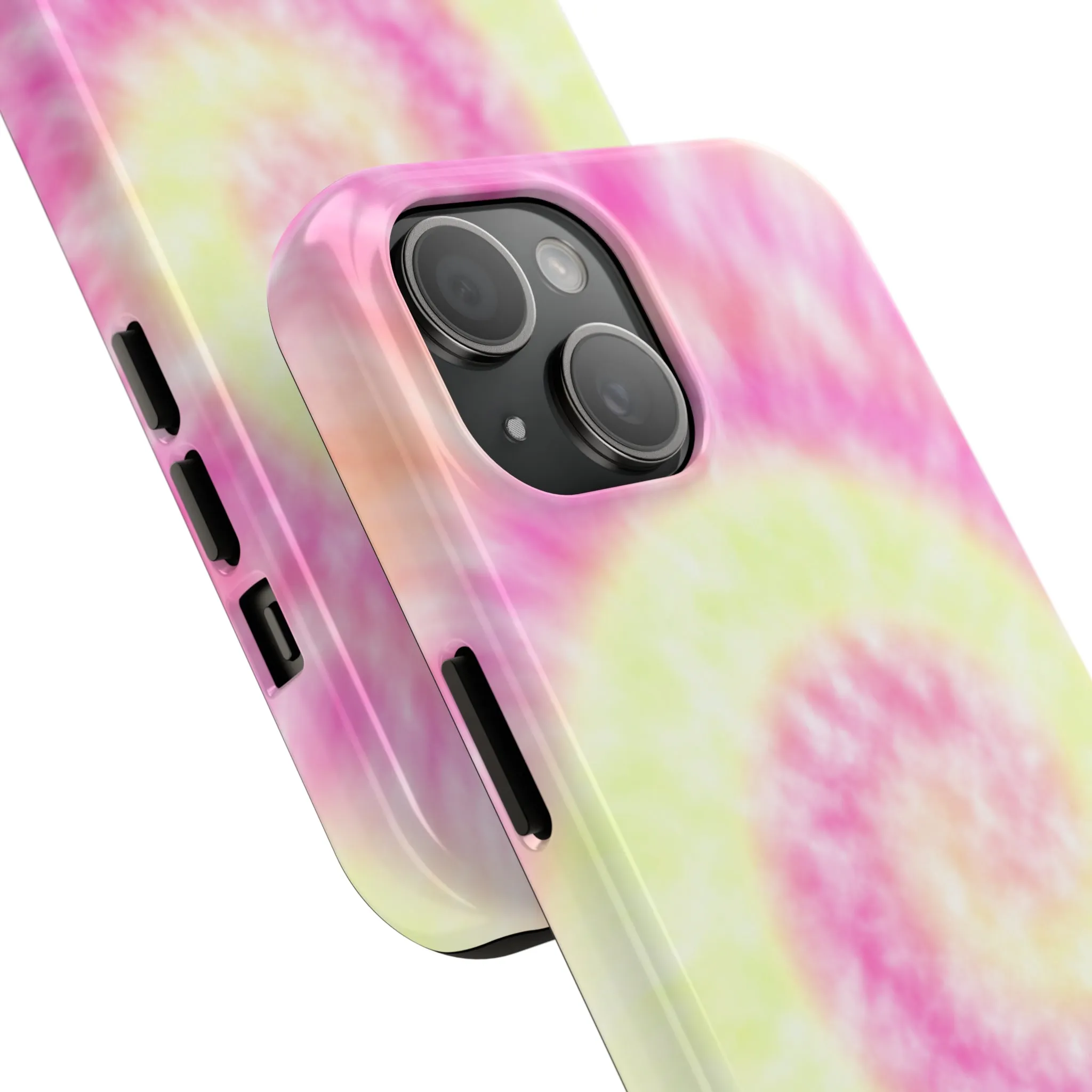 Pink and Yellow Tie Dye Design Phone Case- Lightweight, Impact Resistant Cover for iPhone 6, 6s, 12, 13, 14, 15