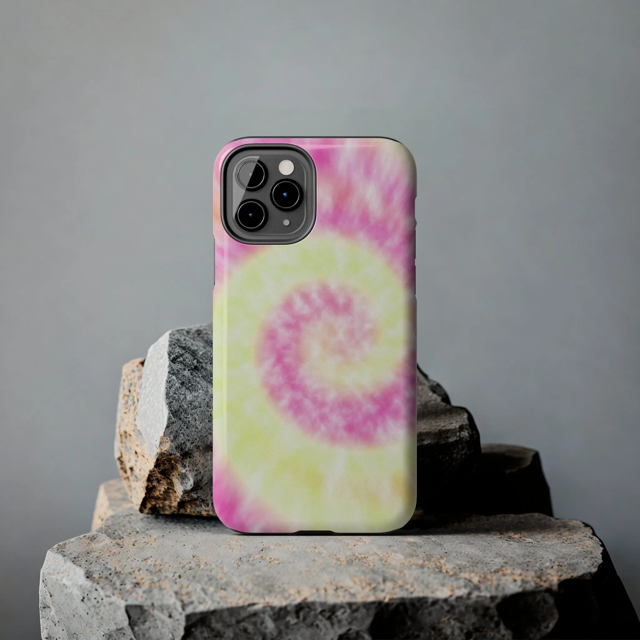 Pink and Yellow Tie Dye Design Phone Case- Lightweight, Impact Resistant Cover for iPhone 6, 6s, 12, 13, 14, 15