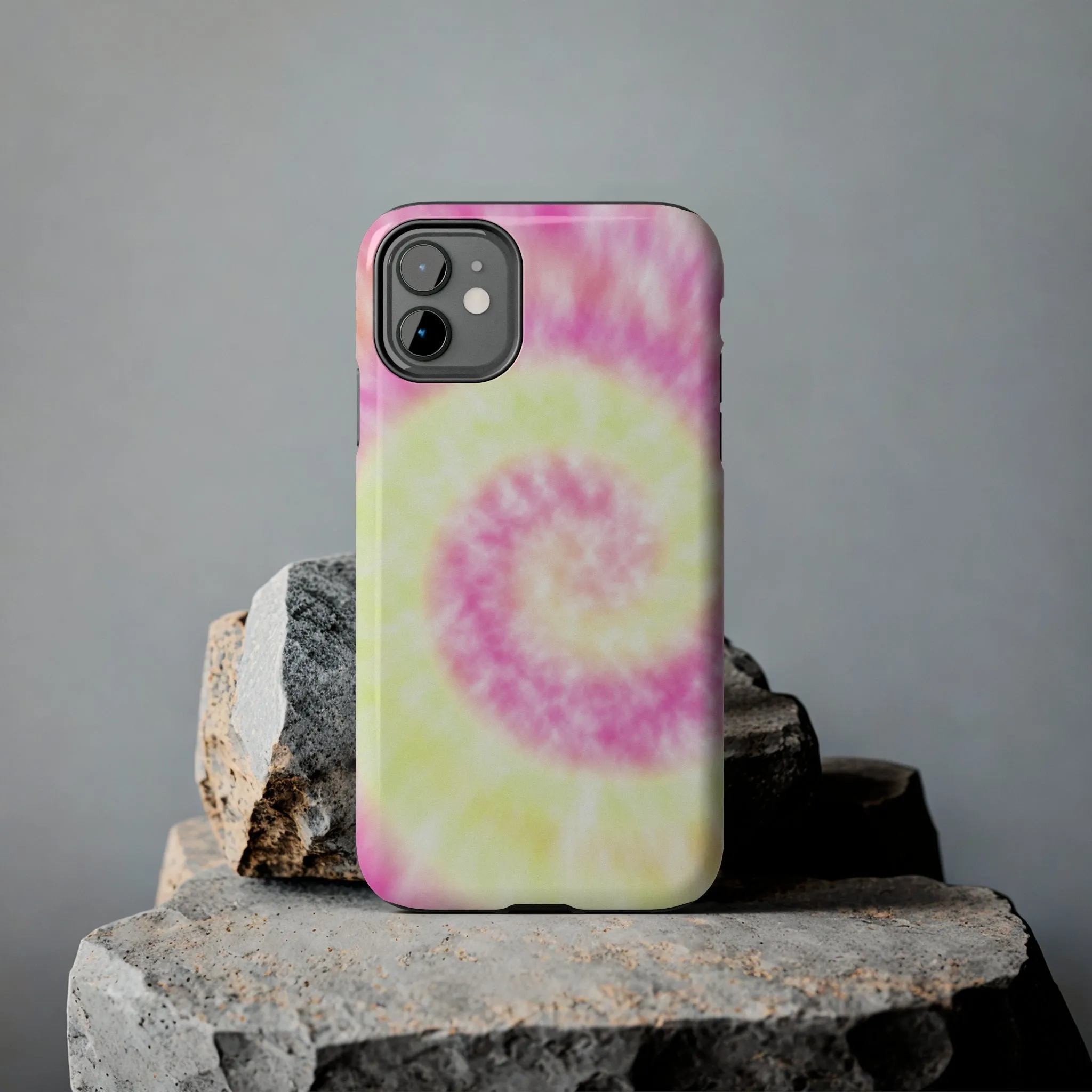 Pink and Yellow Tie Dye Design Phone Case- Lightweight, Impact Resistant Cover for iPhone 6, 6s, 12, 13, 14, 15