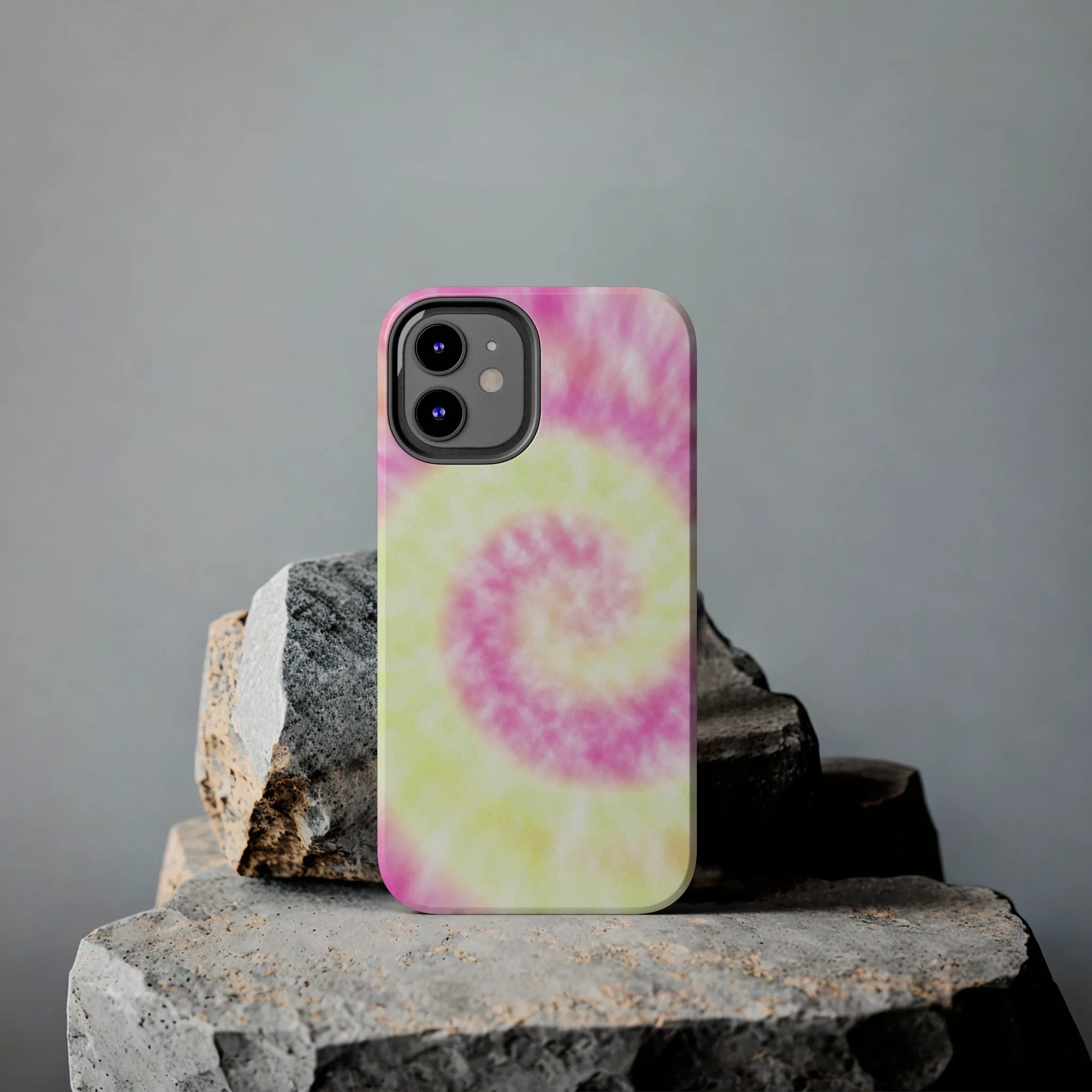 Pink and Yellow Tie Dye Design Phone Case- Lightweight, Impact Resistant Cover for iPhone 6, 6s, 12, 13, 14, 15