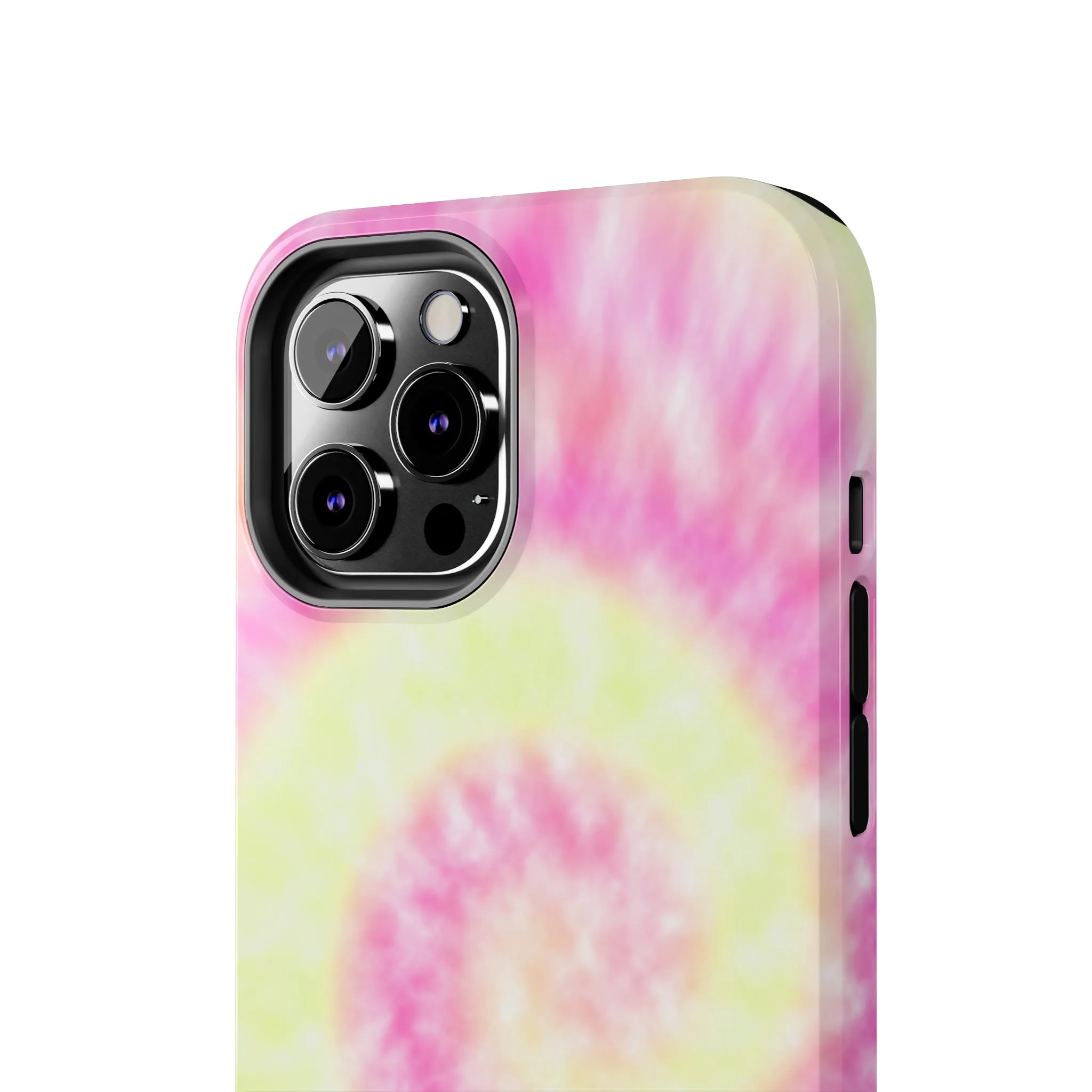 Pink and Yellow Tie Dye Design Phone Case- Lightweight, Impact Resistant Cover for iPhone 6, 6s, 12, 13, 14, 15