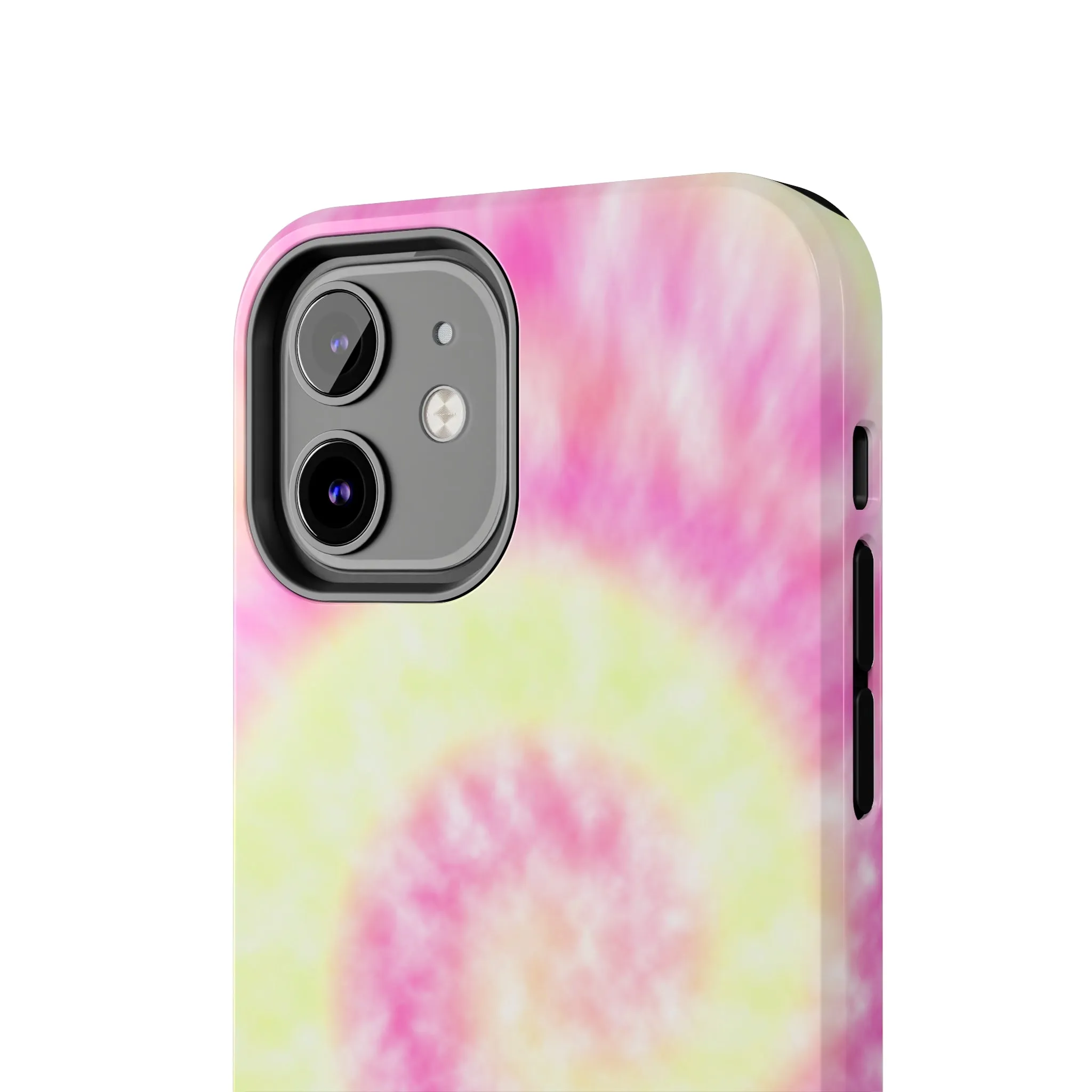 Pink and Yellow Tie Dye Design Phone Case- Lightweight, Impact Resistant Cover for iPhone 6, 6s, 12, 13, 14, 15