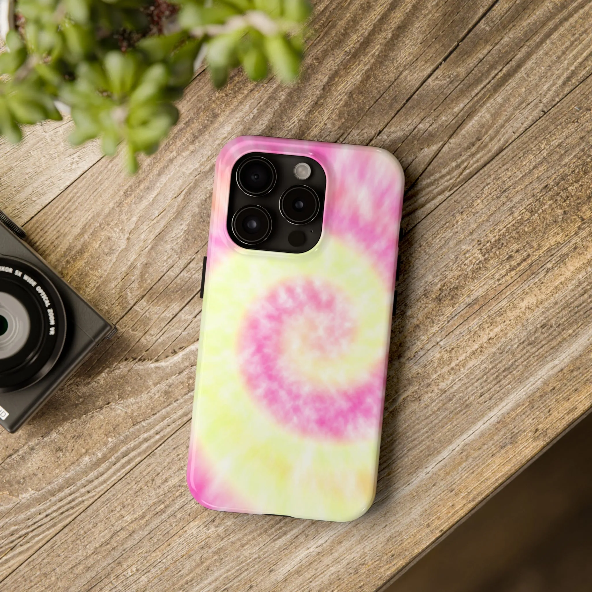 Pink and Yellow Tie Dye Design Phone Case- Lightweight, Impact Resistant Cover for iPhone 6, 6s, 12, 13, 14, 15