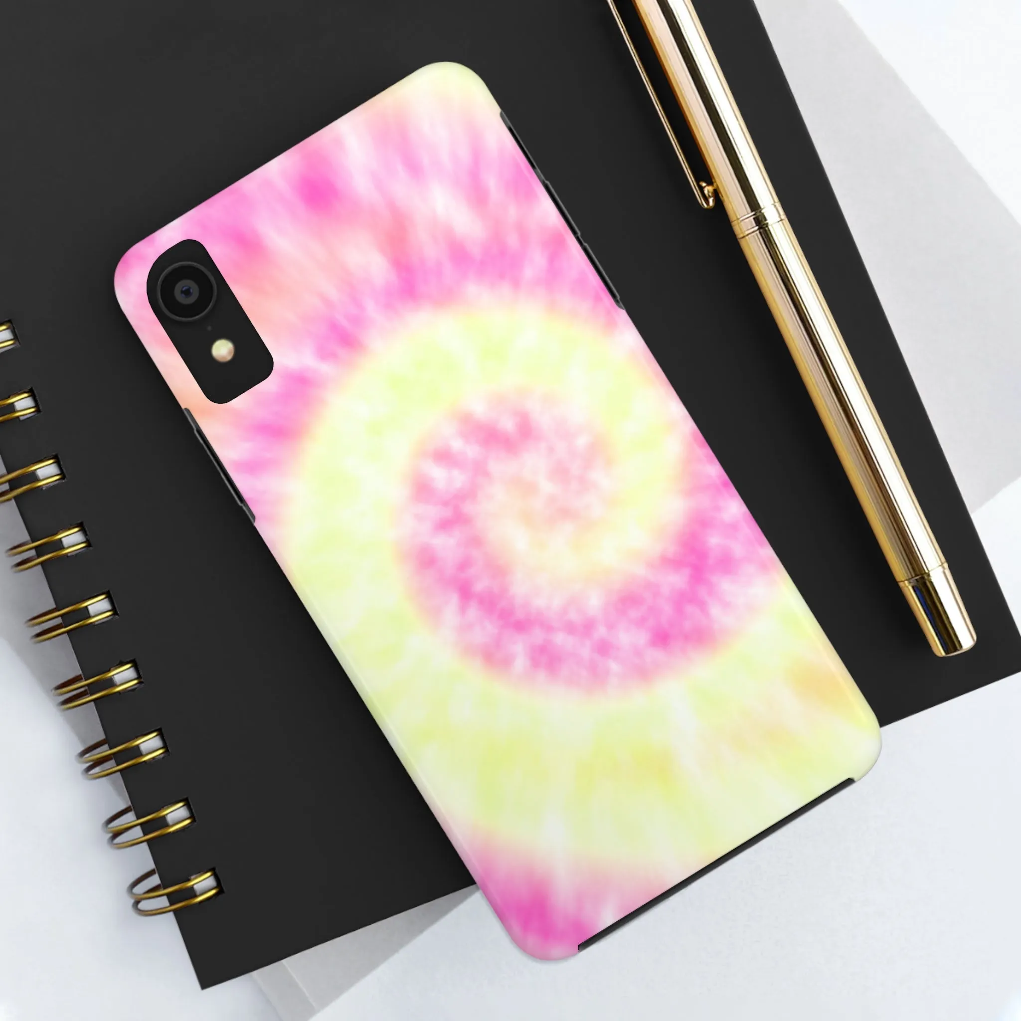 Pink and Yellow Tie Dye Design Phone Case- Lightweight, Impact Resistant Cover for iPhone 6, 6s, 12, 13, 14, 15