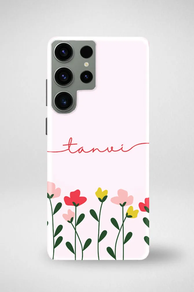 Pink Floral Customized Hard Mobile Case - iPhone, Samsung, OnePlus & Xiaomi