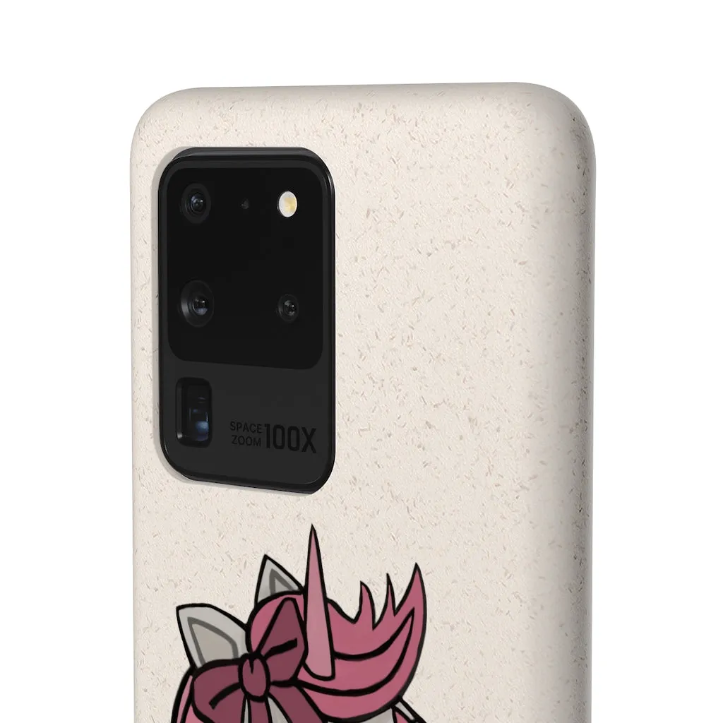 Pink Hair Unicorn Head Biodegradable Case