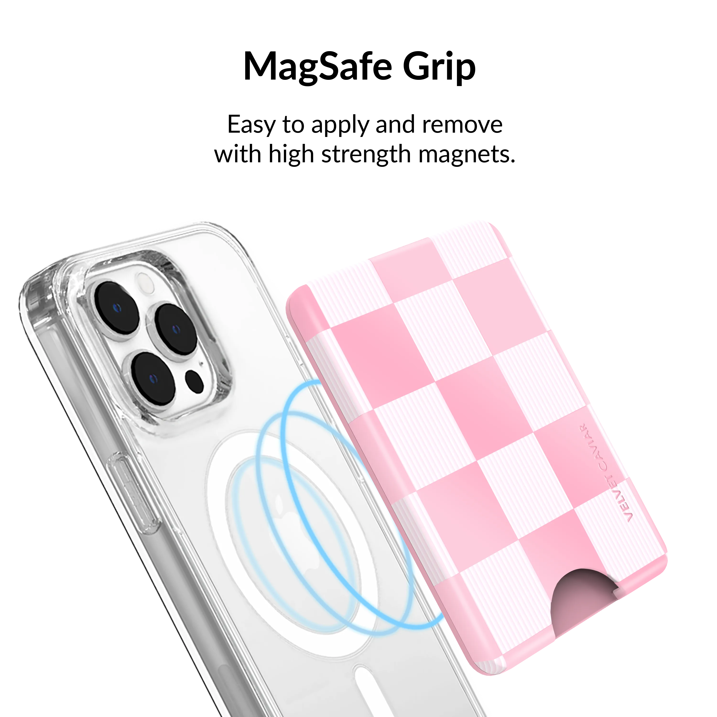 Pink Vibe Checkered Magsafe Wallet