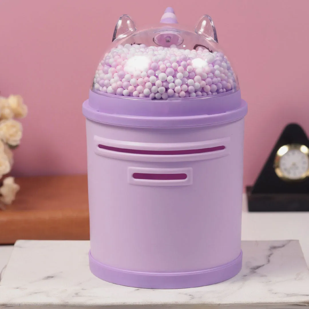 Plastic Piggy Bank -Purple Unicorn Design Gullak for Girls