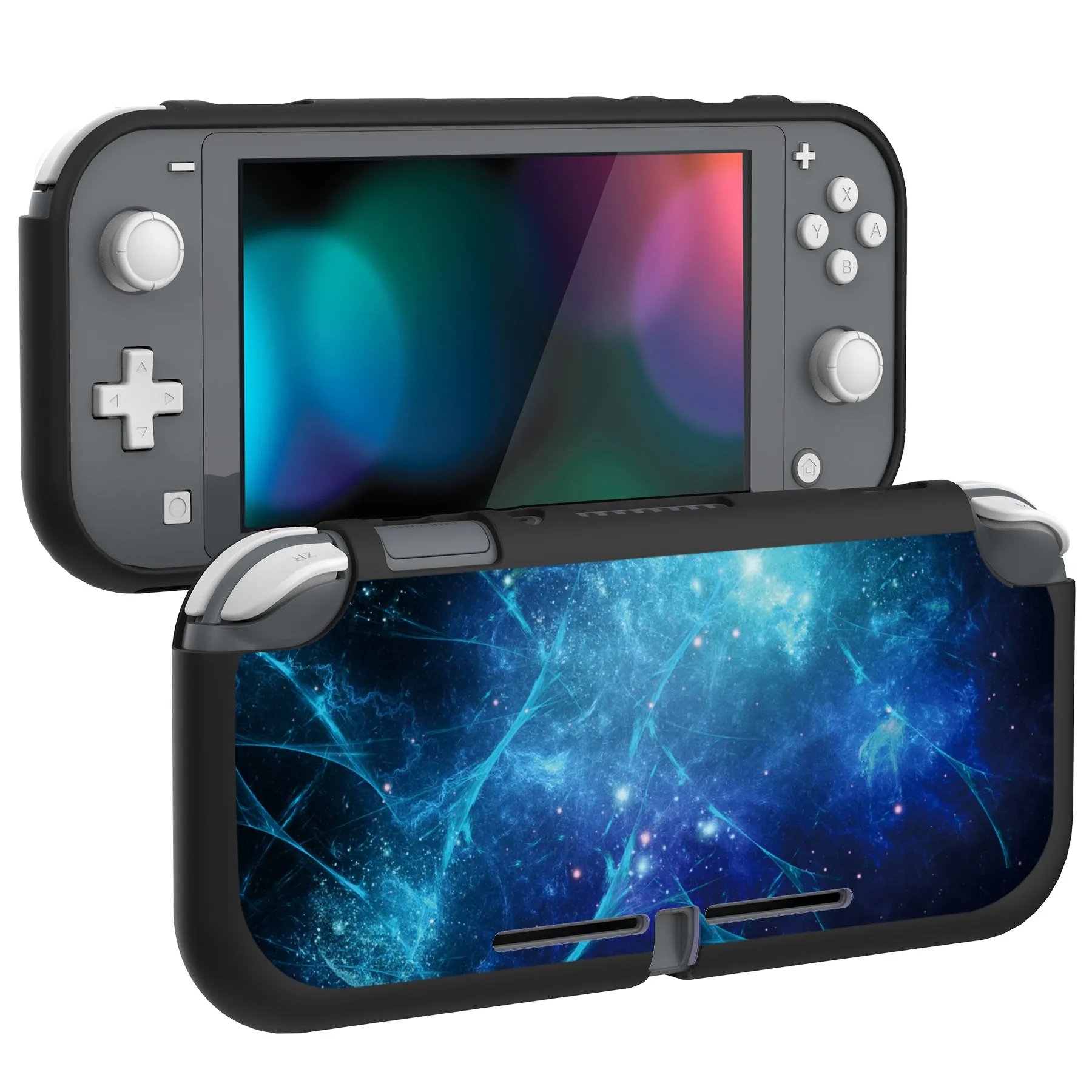 PlayVital Blue Nebula Custom Protective Case for NS Switch Lite, Soft TPU Slim Case Cover for NS Switch Lite - LTU6012