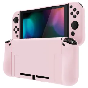 PlayVital UPGRADED Glossy Dockable Case Grip Cover for NS Switch, Ergonomic Protective Case for NS Switch, Separable Protector Hard Shell for Joycon - Cherry Blossoms Pink - ANSP3010