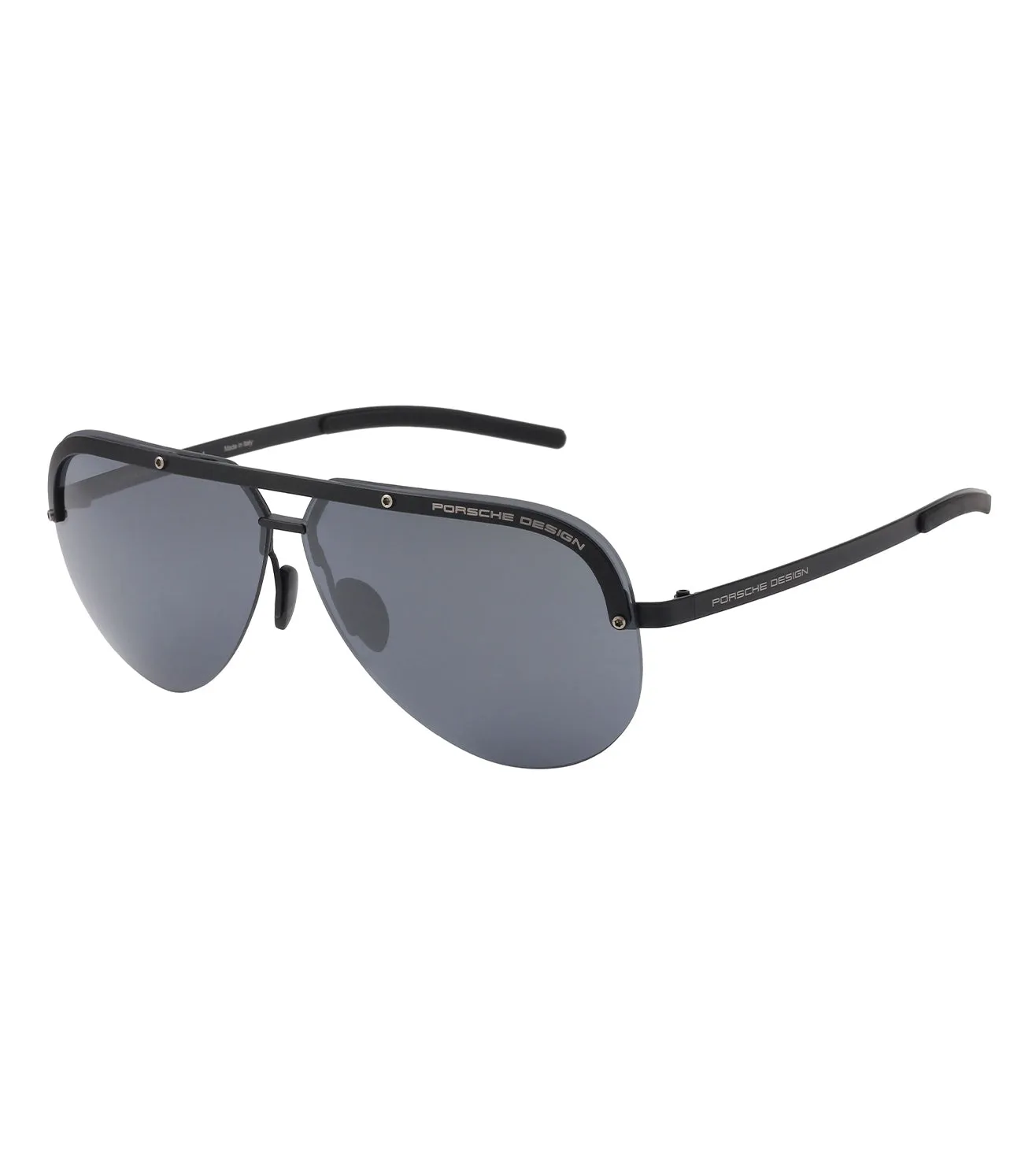 Porsche Design Men's Black/Blue/Silver-mirrored Aviator Sunglasses