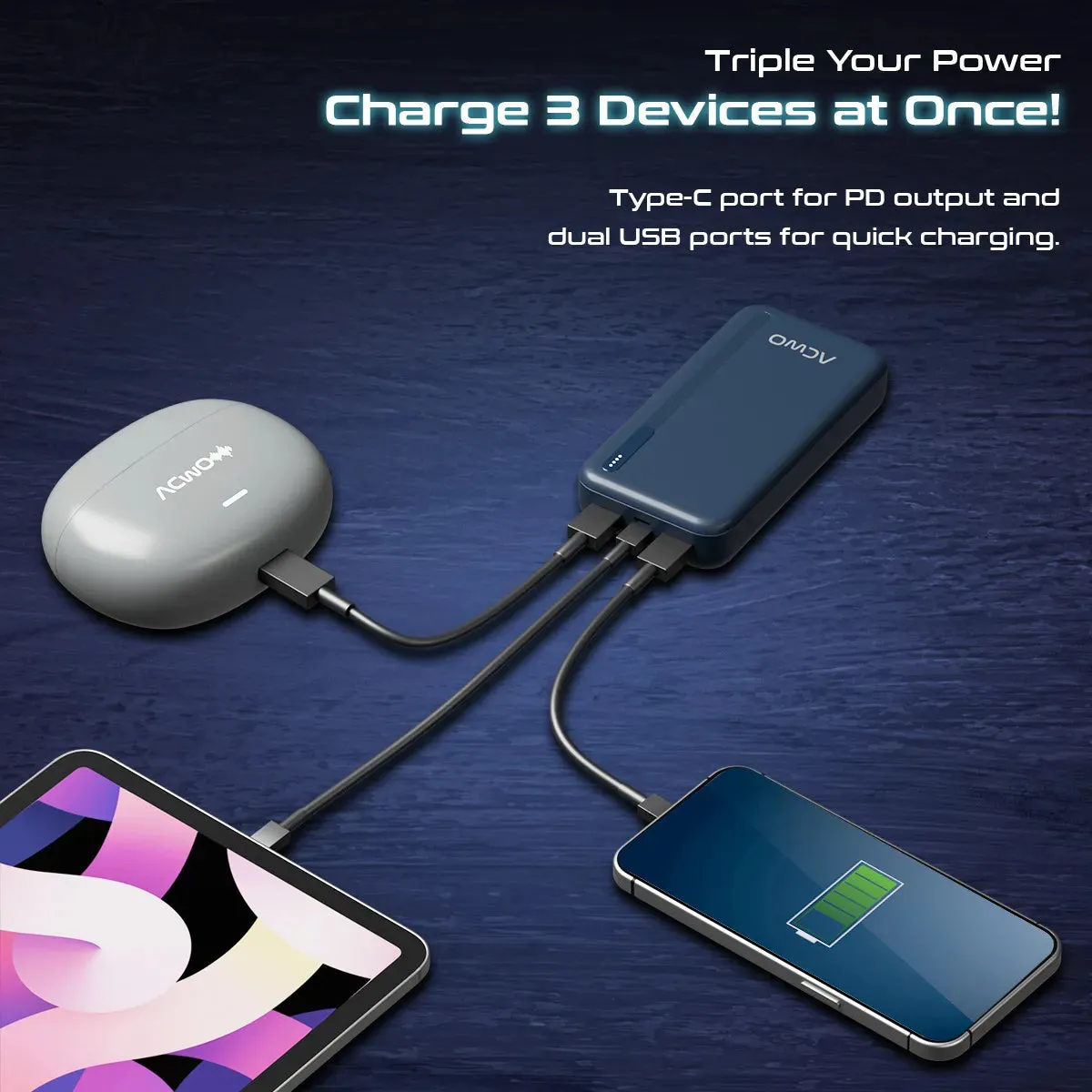 POwER 721 -  20000 mAh Fast Charging  Green Powerbank With 22.5W Output