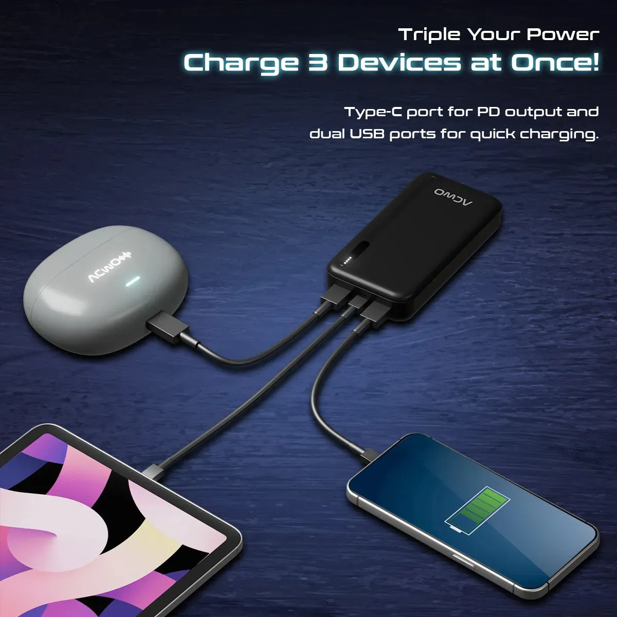 POwER 721 -  20000 mAh Fast Charging  Green Powerbank With 22.5W Output